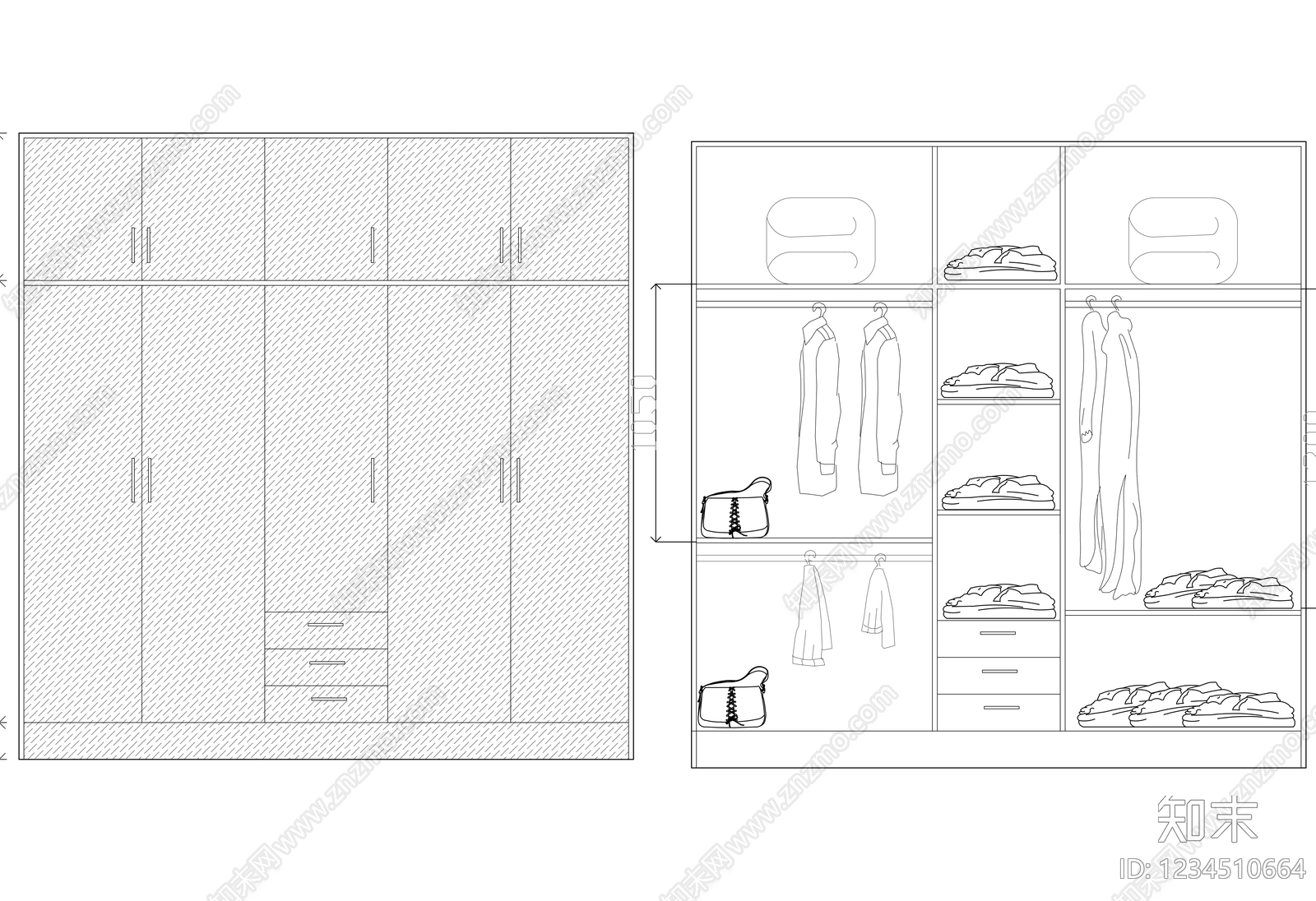 柜子cad施工图下载【ID:1234510664】