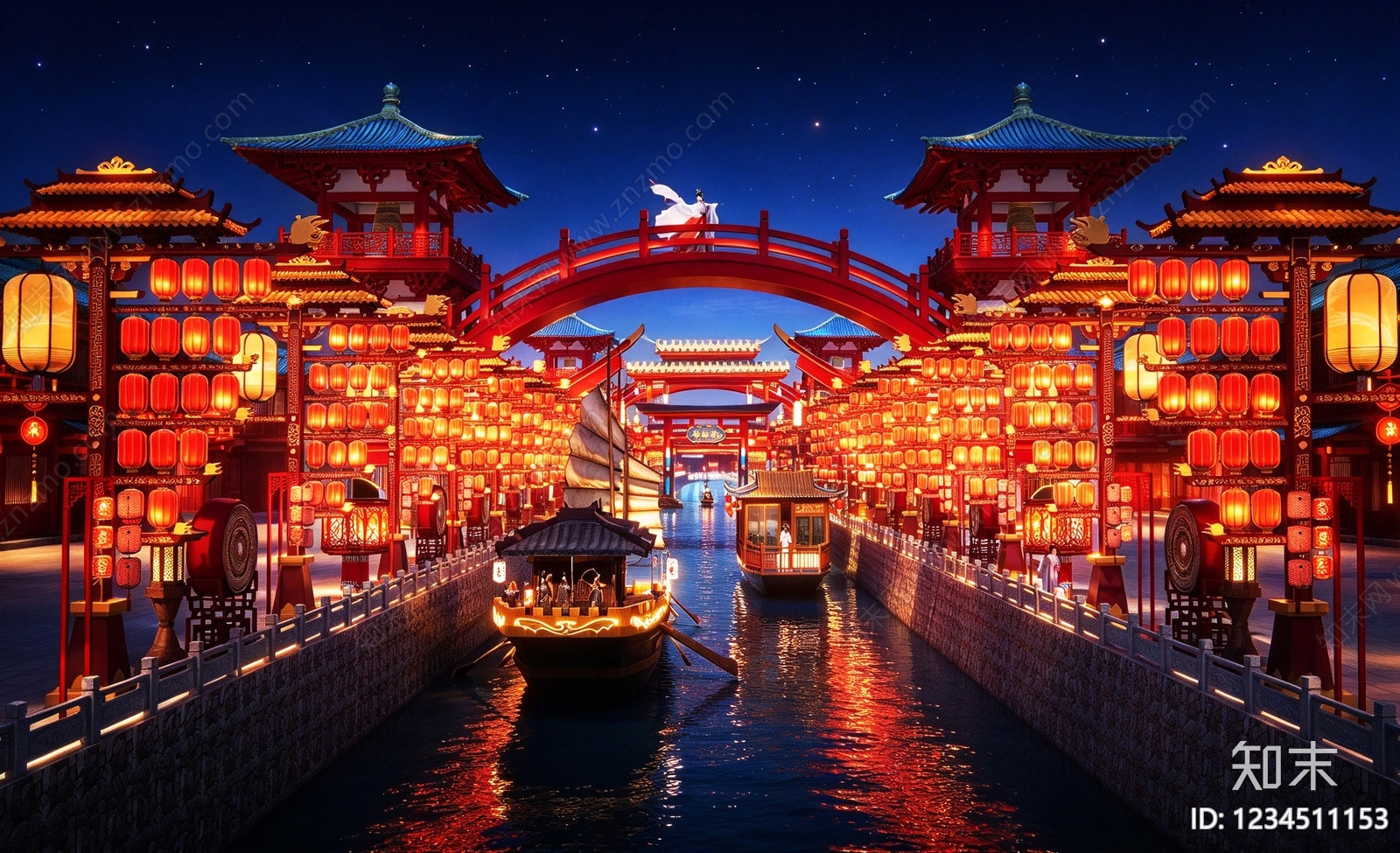 中式古建古建筑SU模型下载【ID:1234511153】