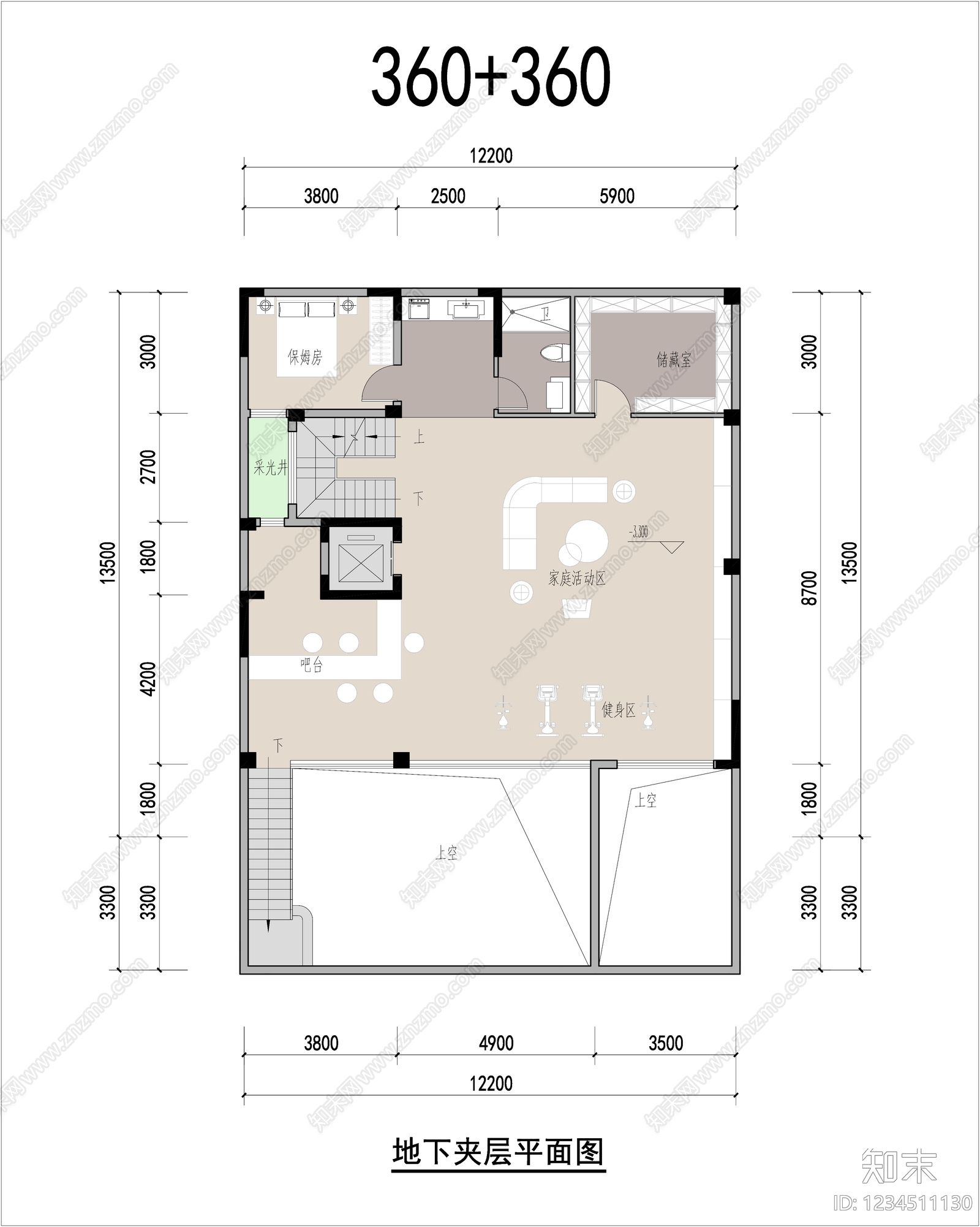 别墅建筑cad施工图下载【ID:1234511130】