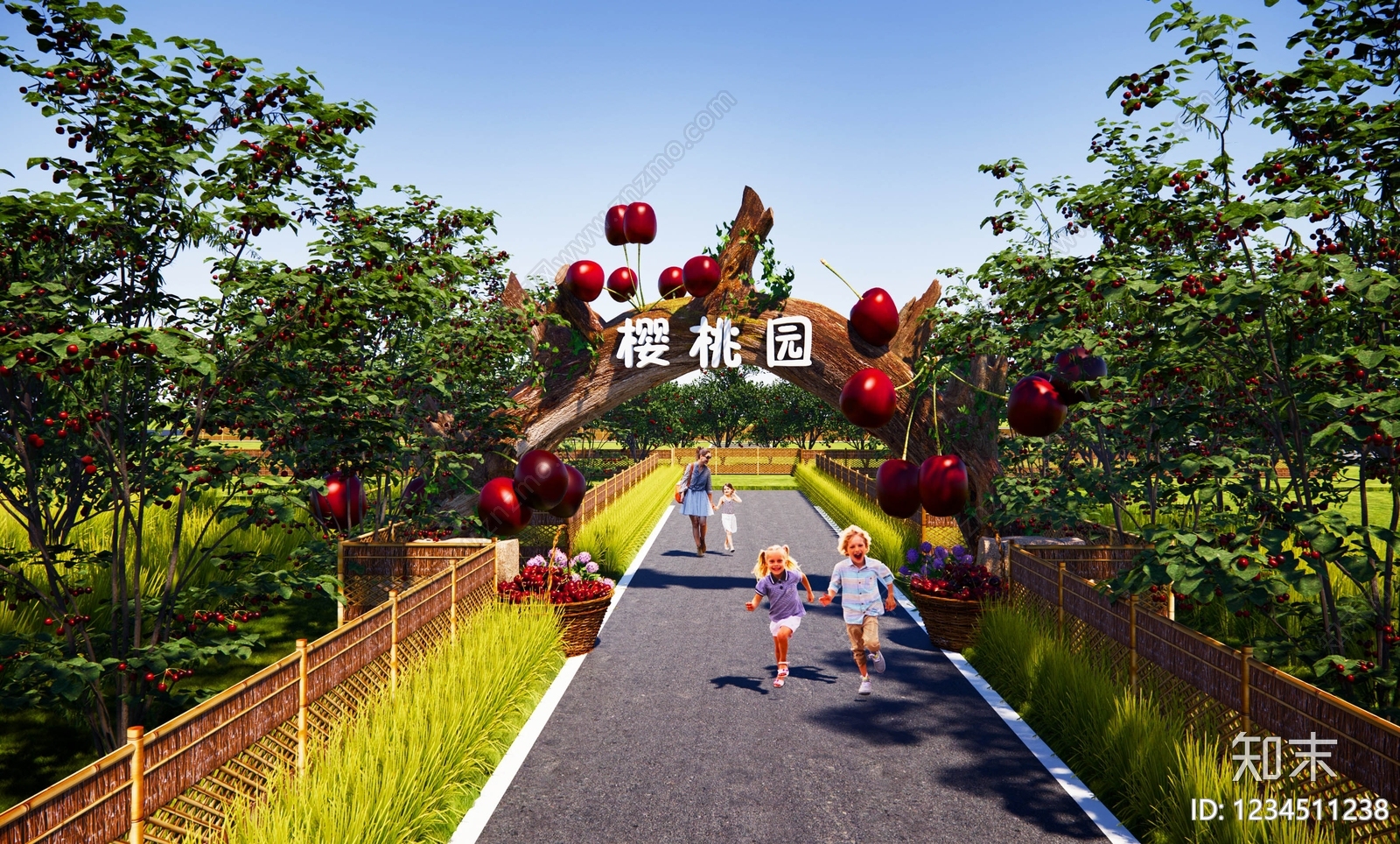 新中式景观农业景观SU模型下载【ID:1234511238】