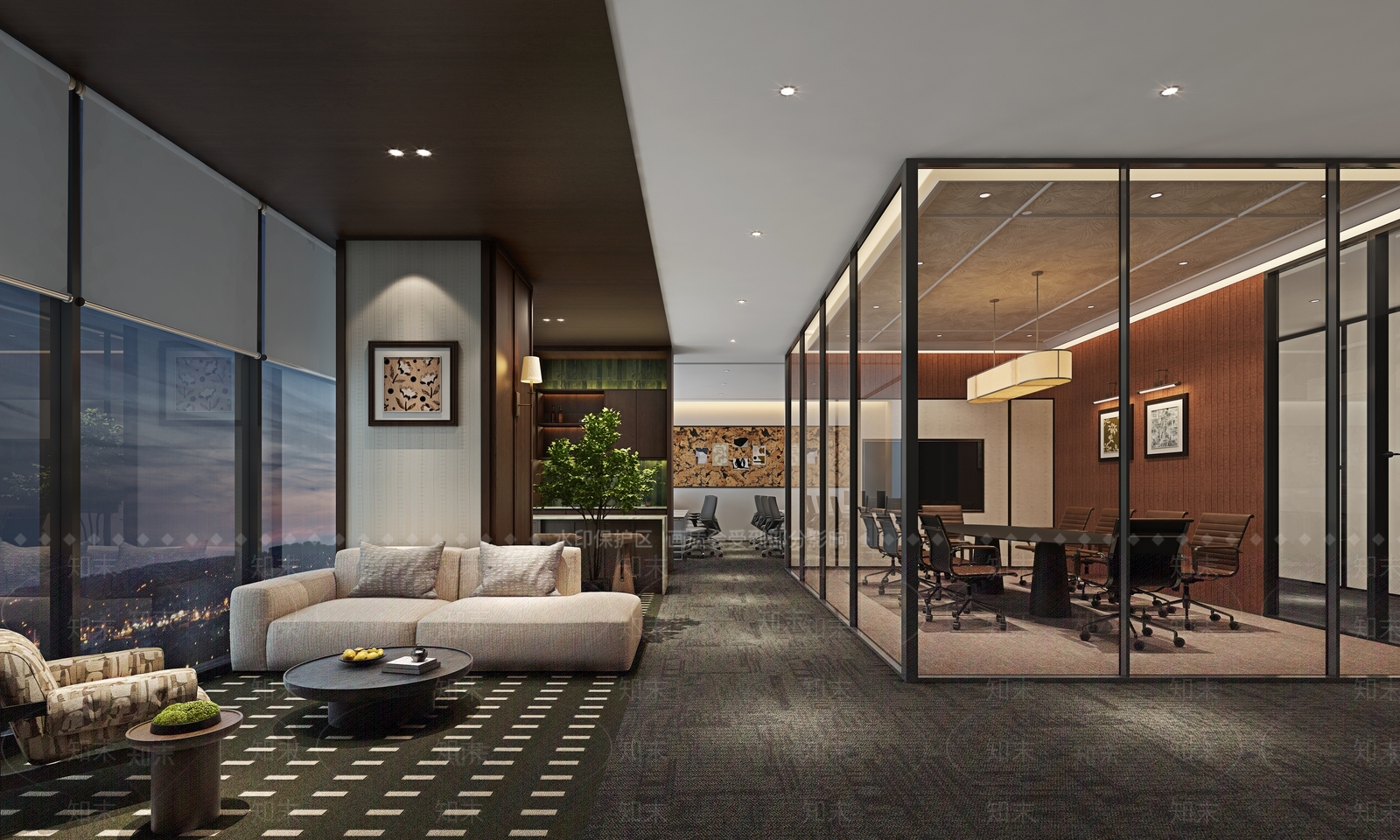 现代办公区3D模型下载【ID:1234512235】