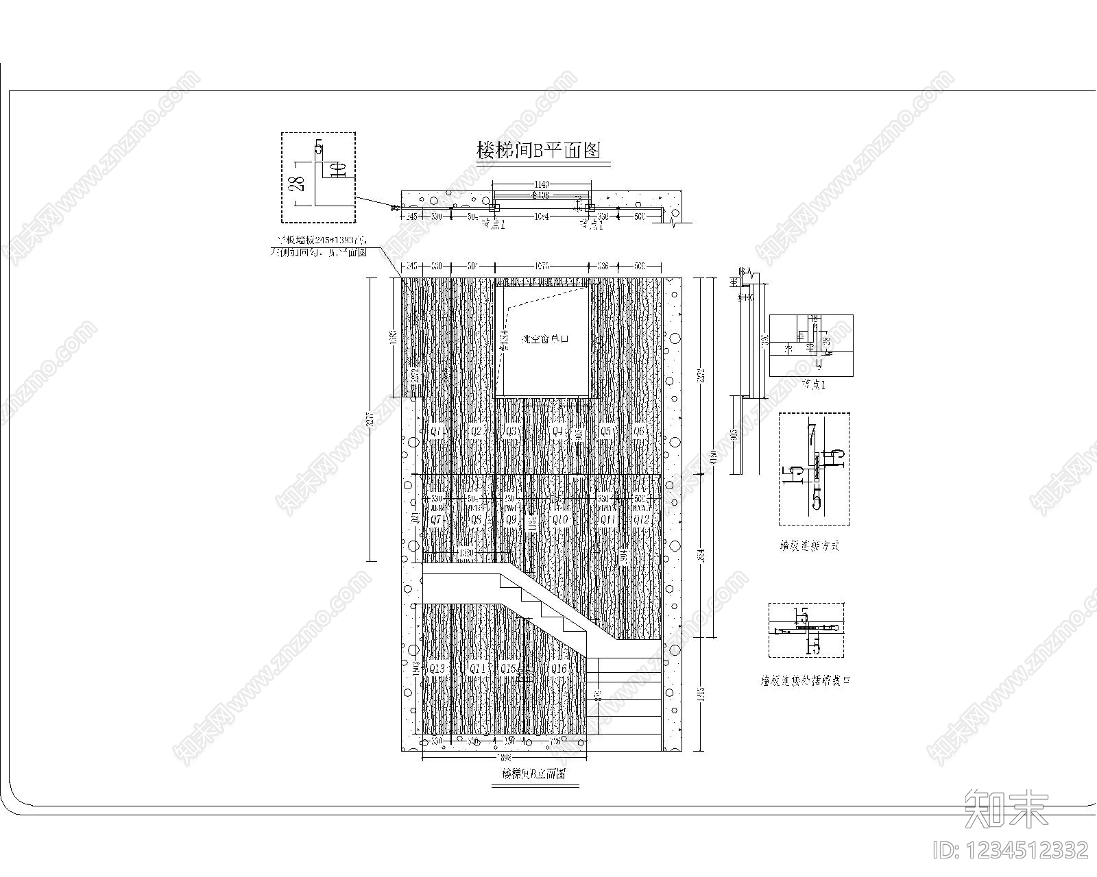 背景墙节点cad施工图下载【ID:1234512332】