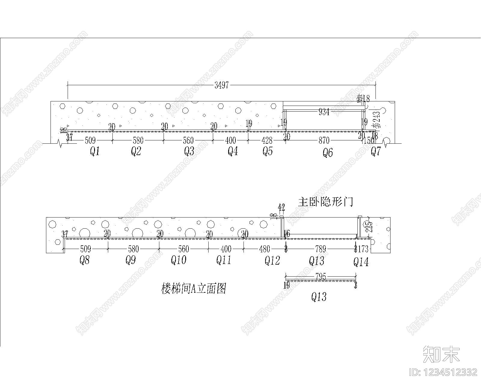 背景墙节点cad施工图下载【ID:1234512332】