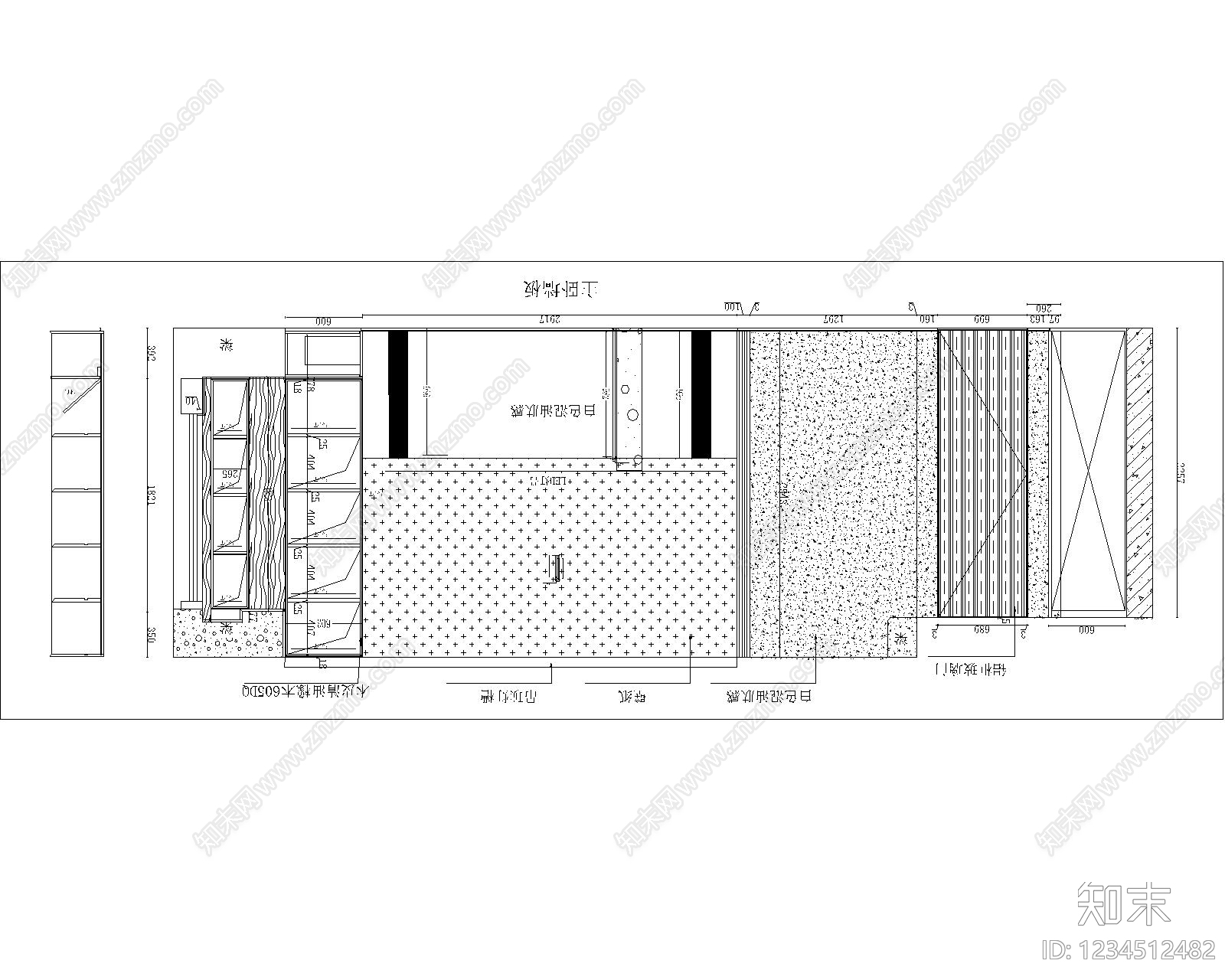 卧室cad施工图下载【ID:1234512482】