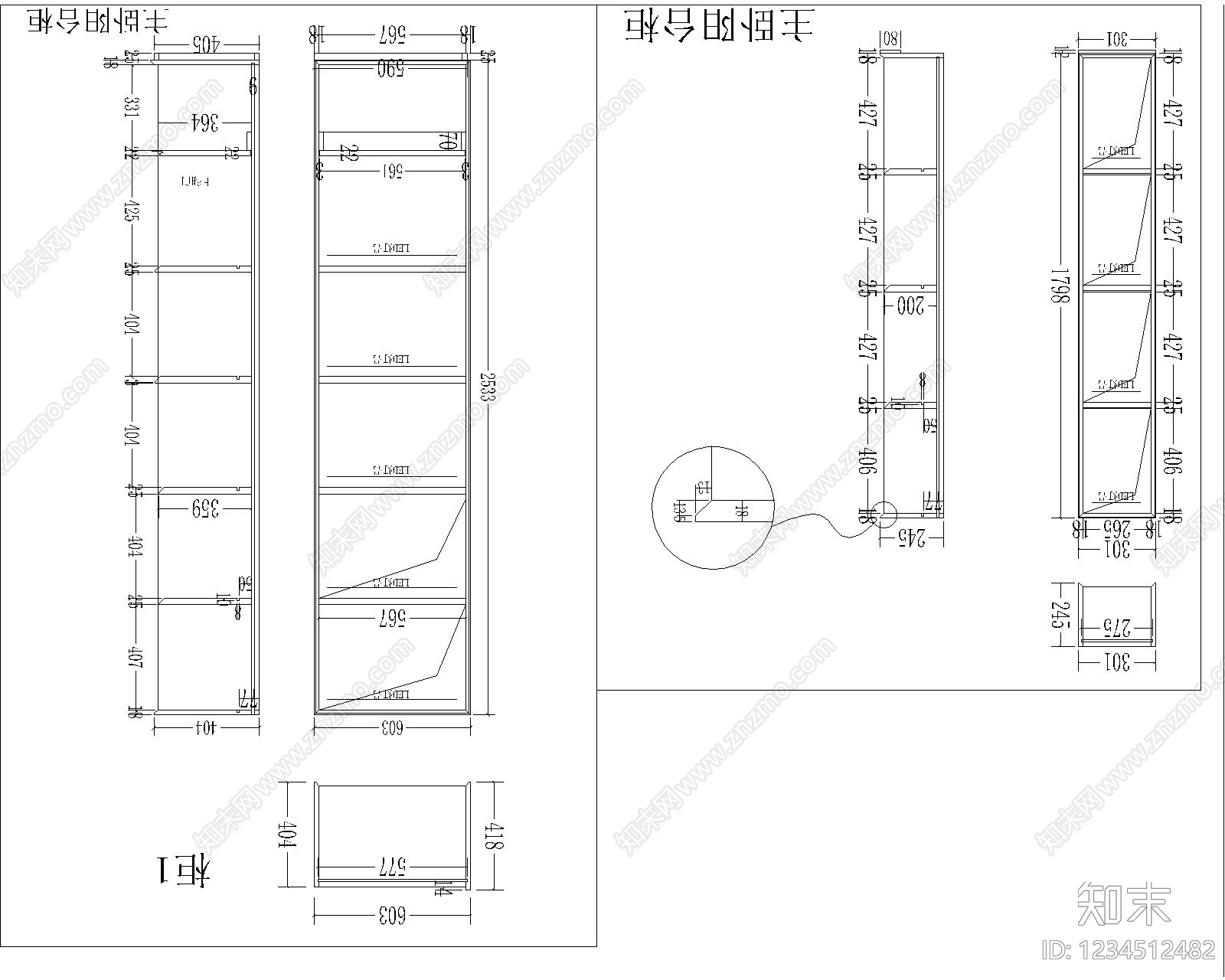 卧室cad施工图下载【ID:1234512482】
