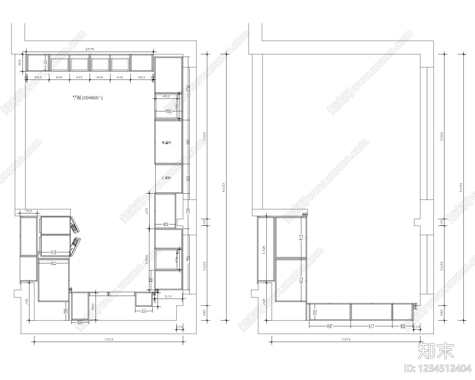 家具图库cad施工图下载【ID:1234512404】
