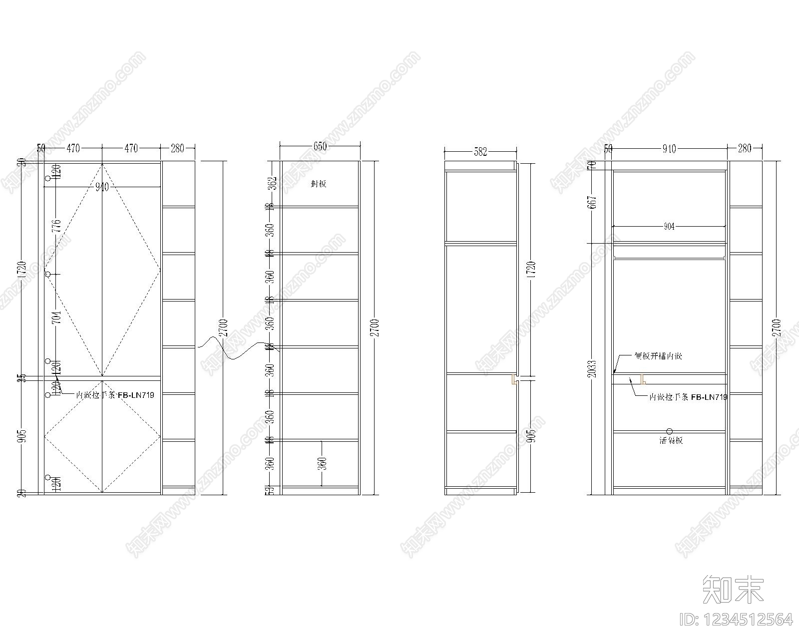 家具图库cad施工图下载【ID:1234512564】
