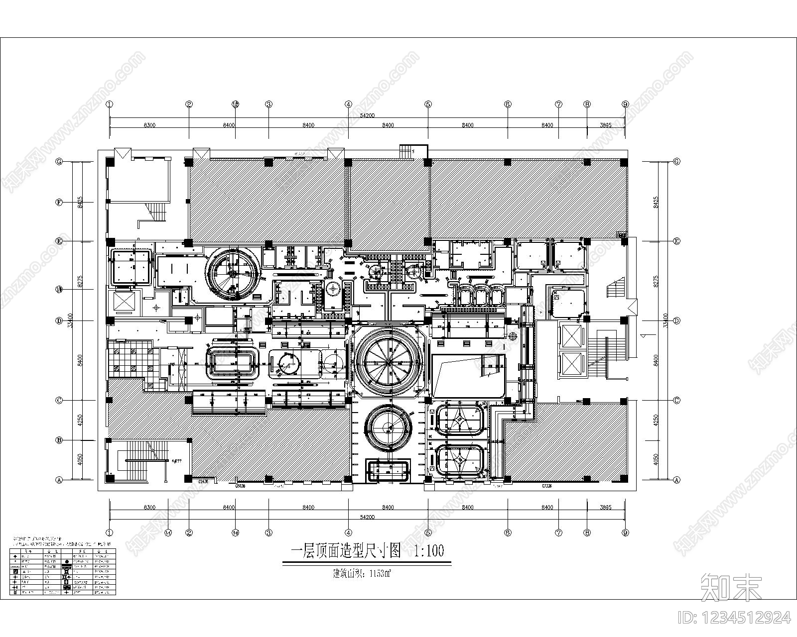 会所cad施工图下载【ID:1234512924】