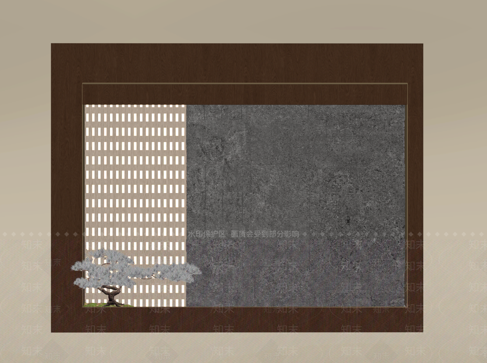新中式玄关背景墙3D模型下载【ID:1234513267】