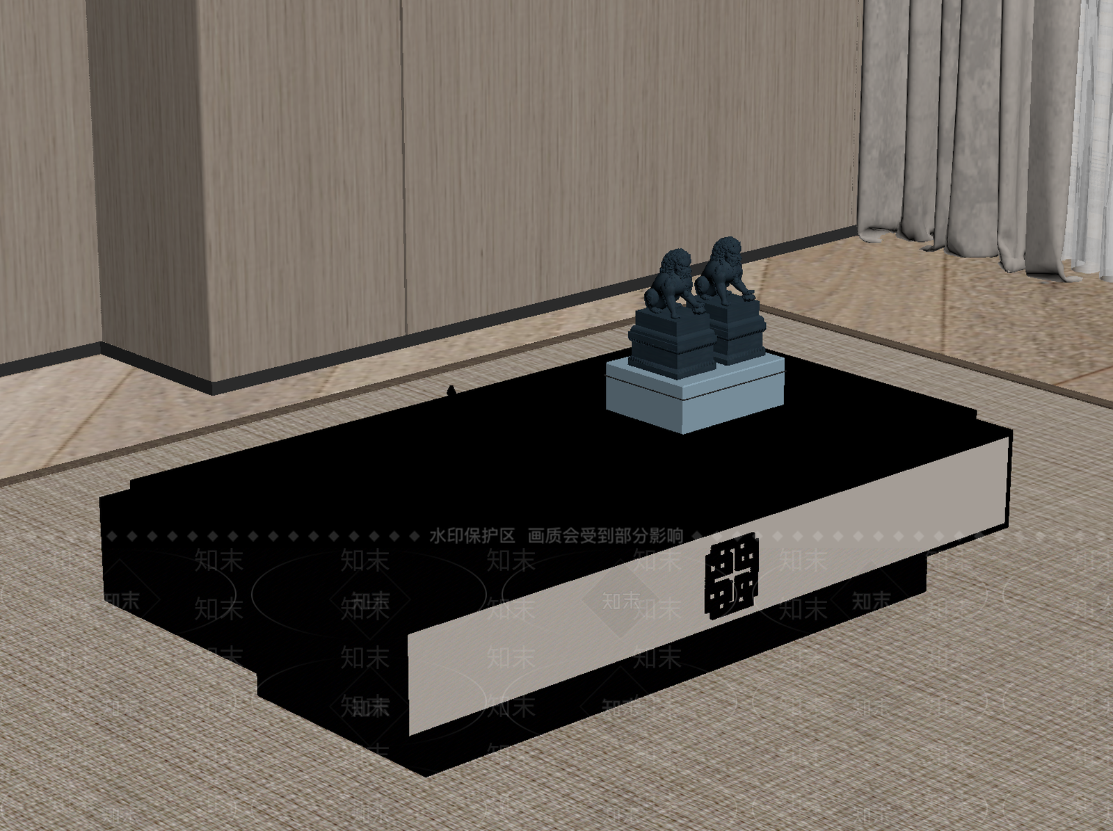 新中式茶几SU模型下载【ID:1234513740】
