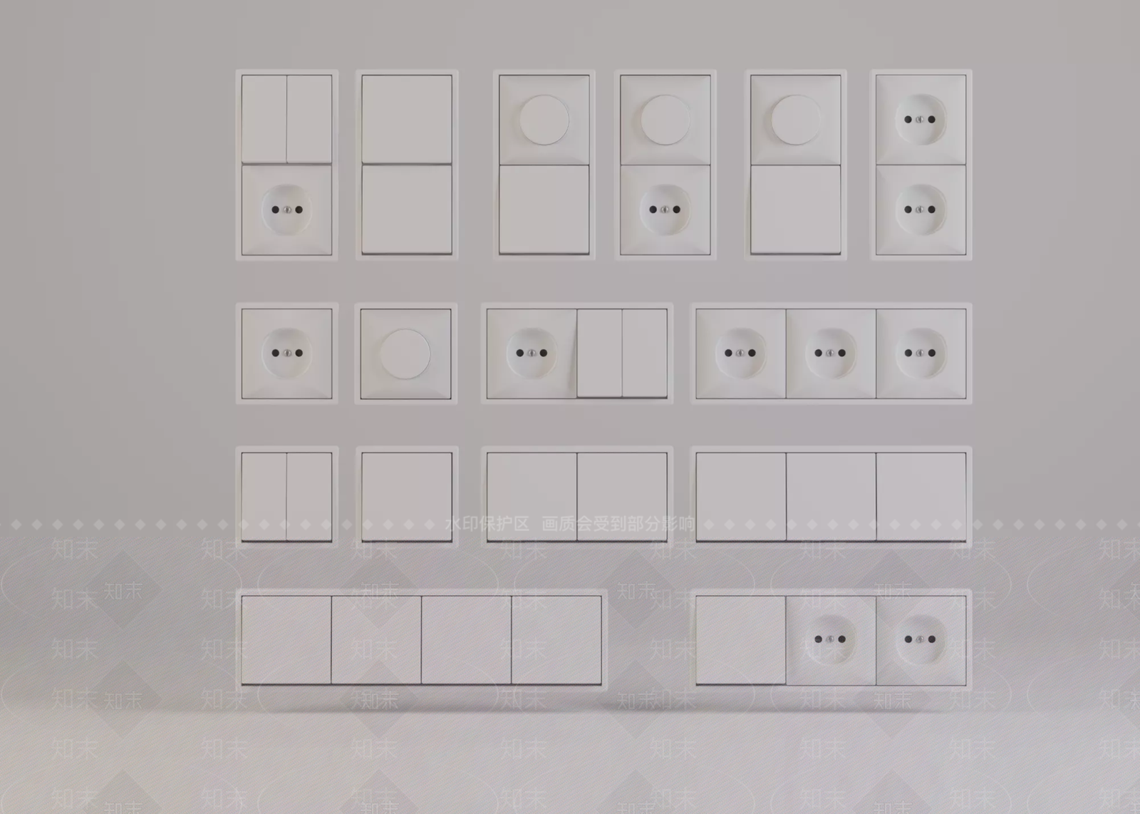 现代简约开关3D模型下载【ID:1234513741】