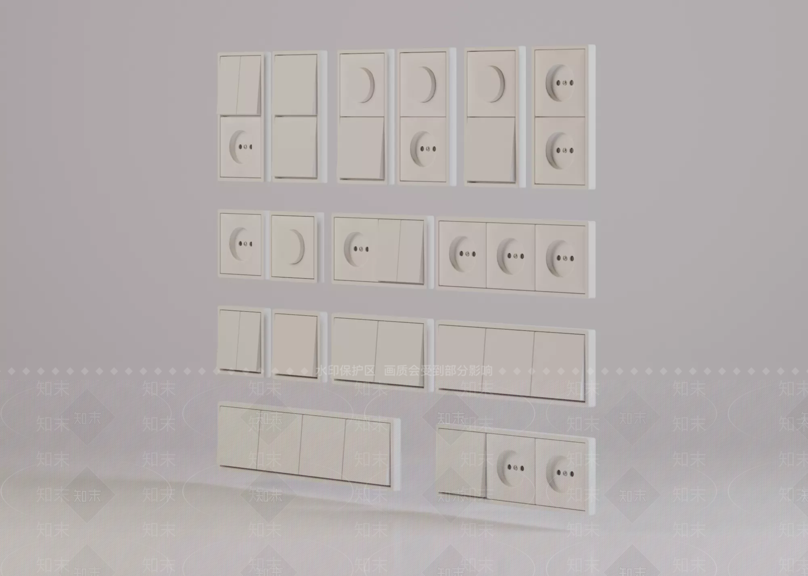 现代简约开关3D模型下载【ID:1234513741】