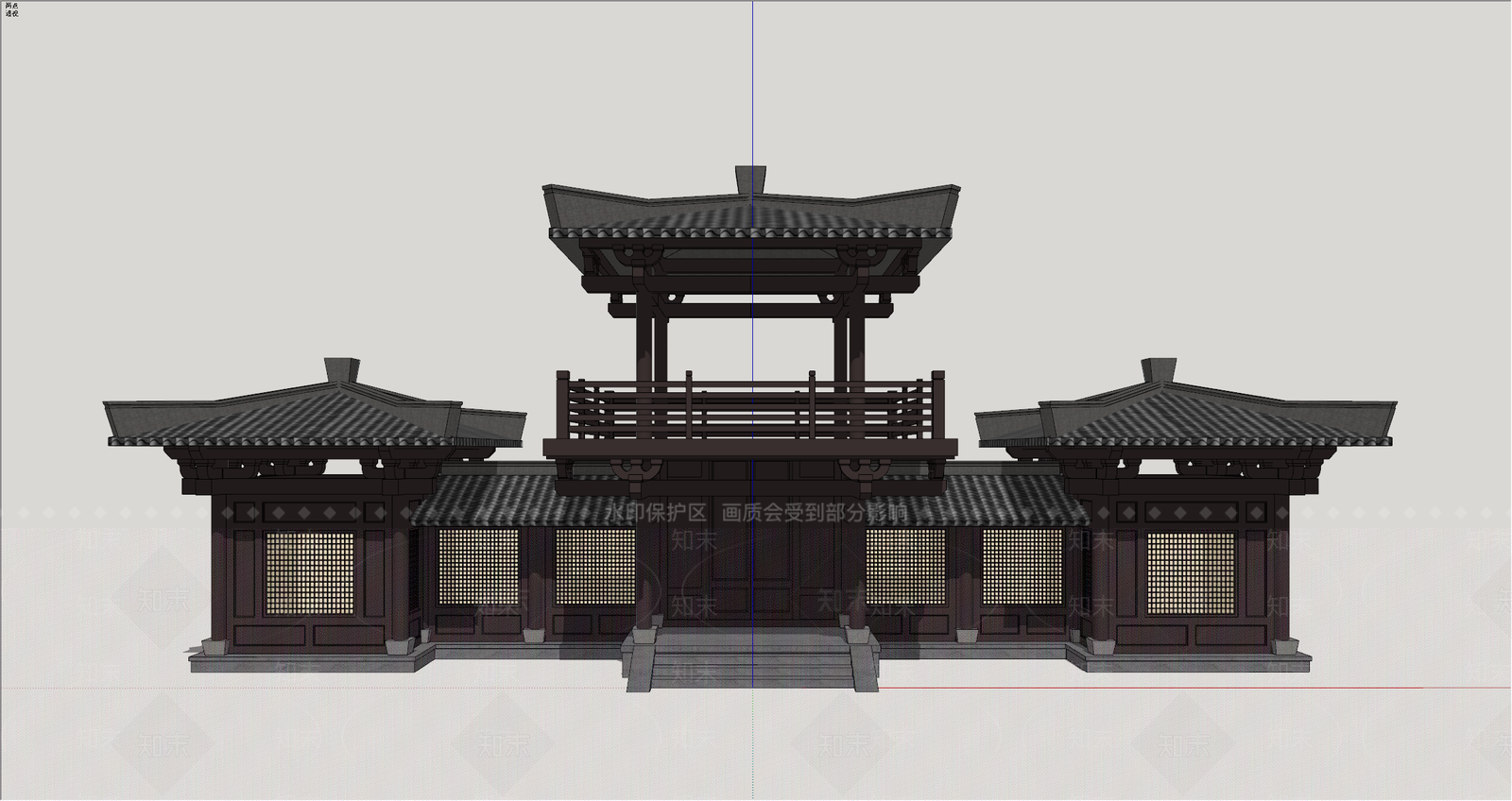 中式古建古建筑SU模型下载【ID:1234514017】