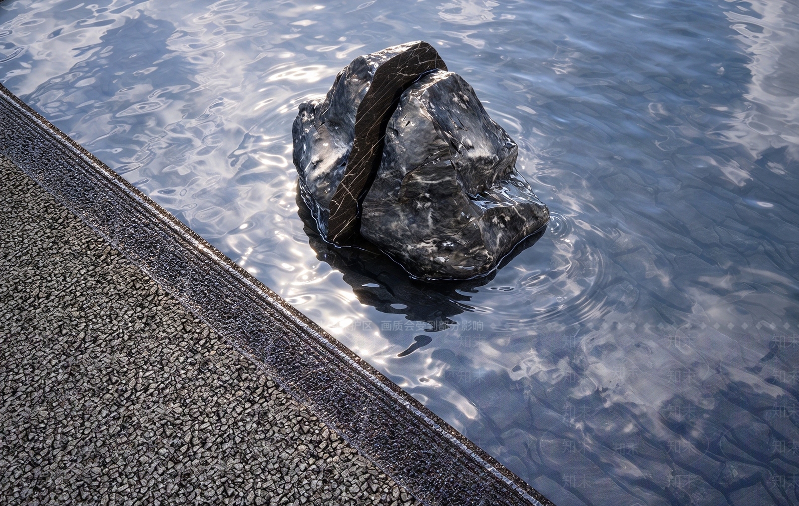 禅意滨水景观SU模型下载【ID:1234514795】