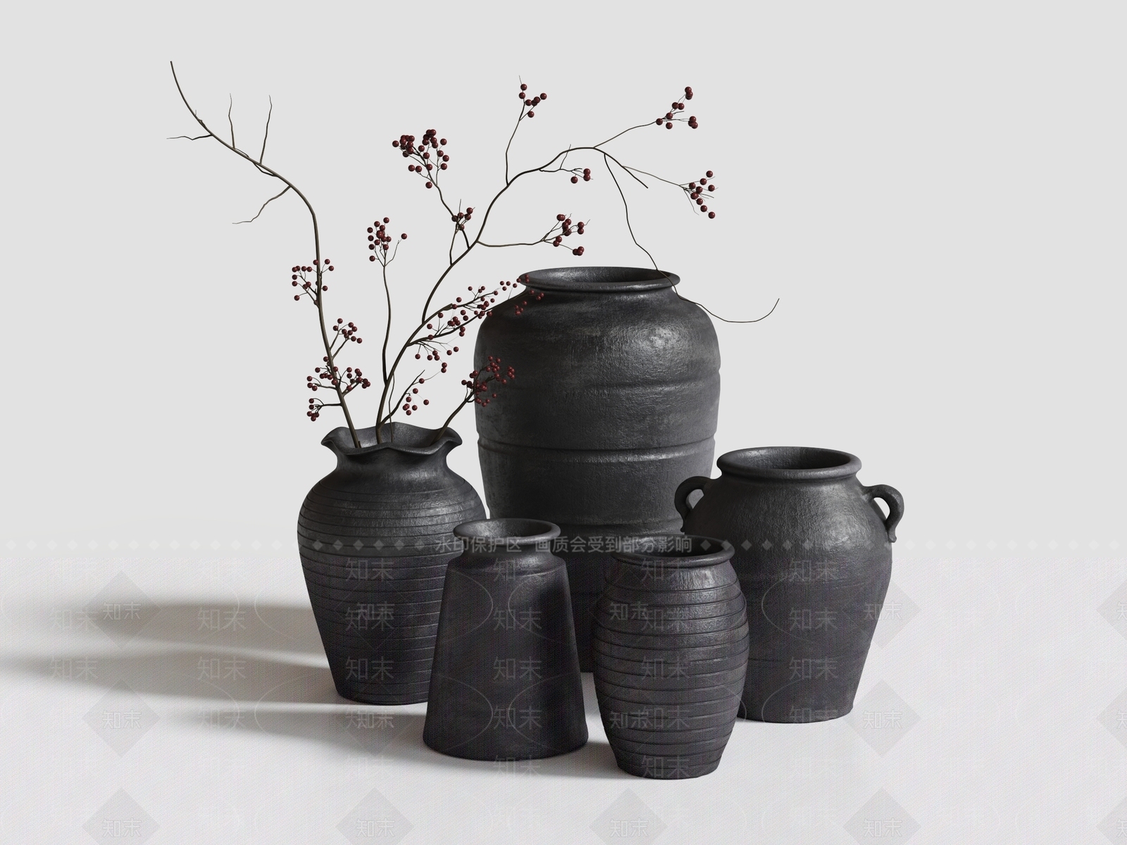 侘寂摆件组合SU模型下载【ID:1234515090】