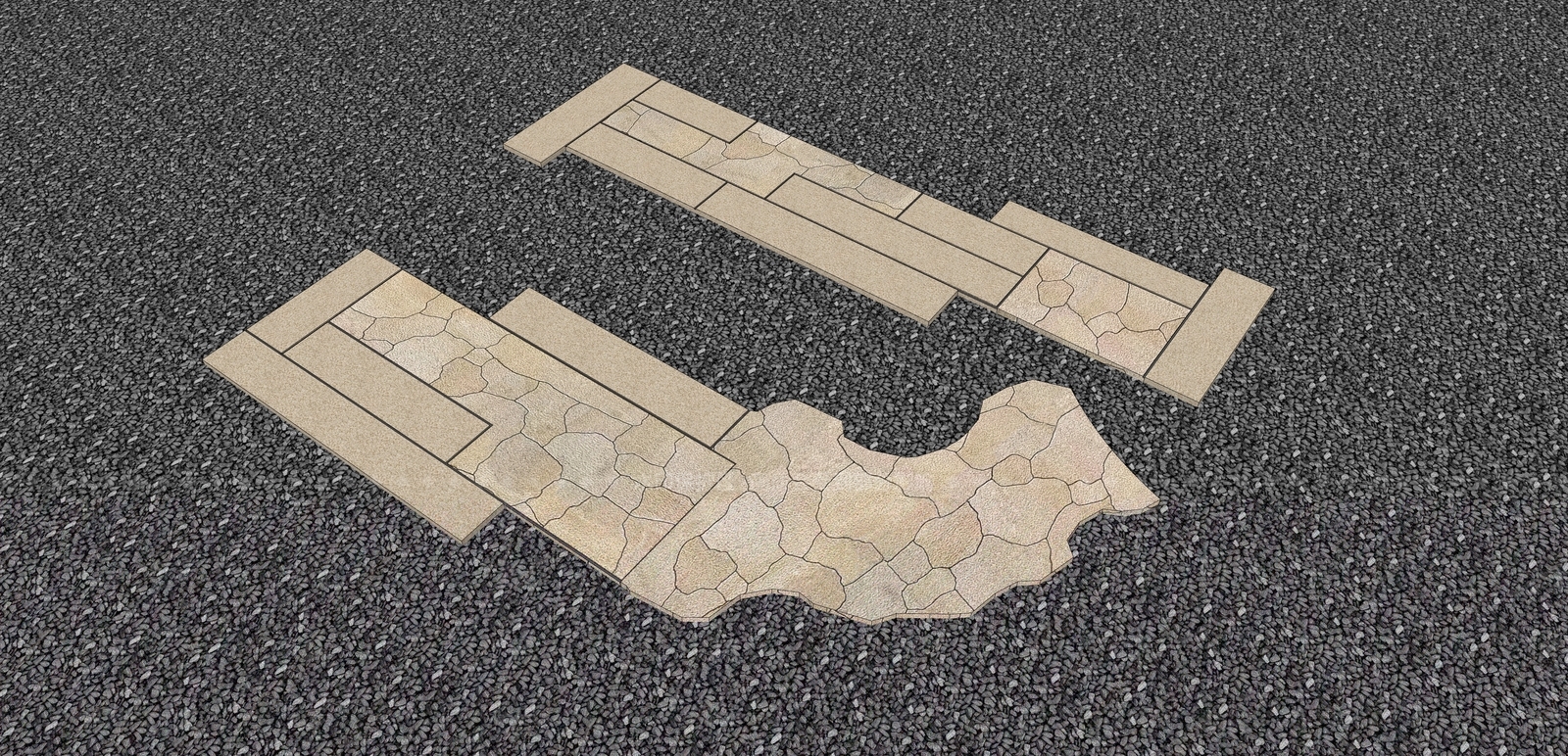 现代人行道路SU模型下载【ID:1234515331】