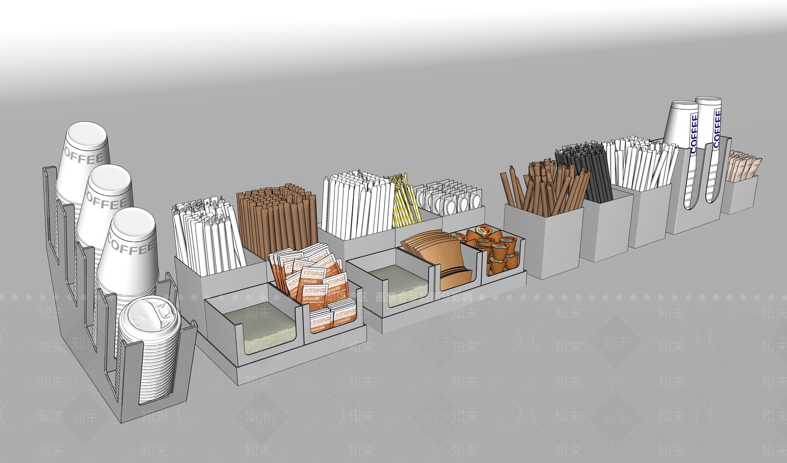 现代简约展示用品SU模型下载【ID:1234518648】