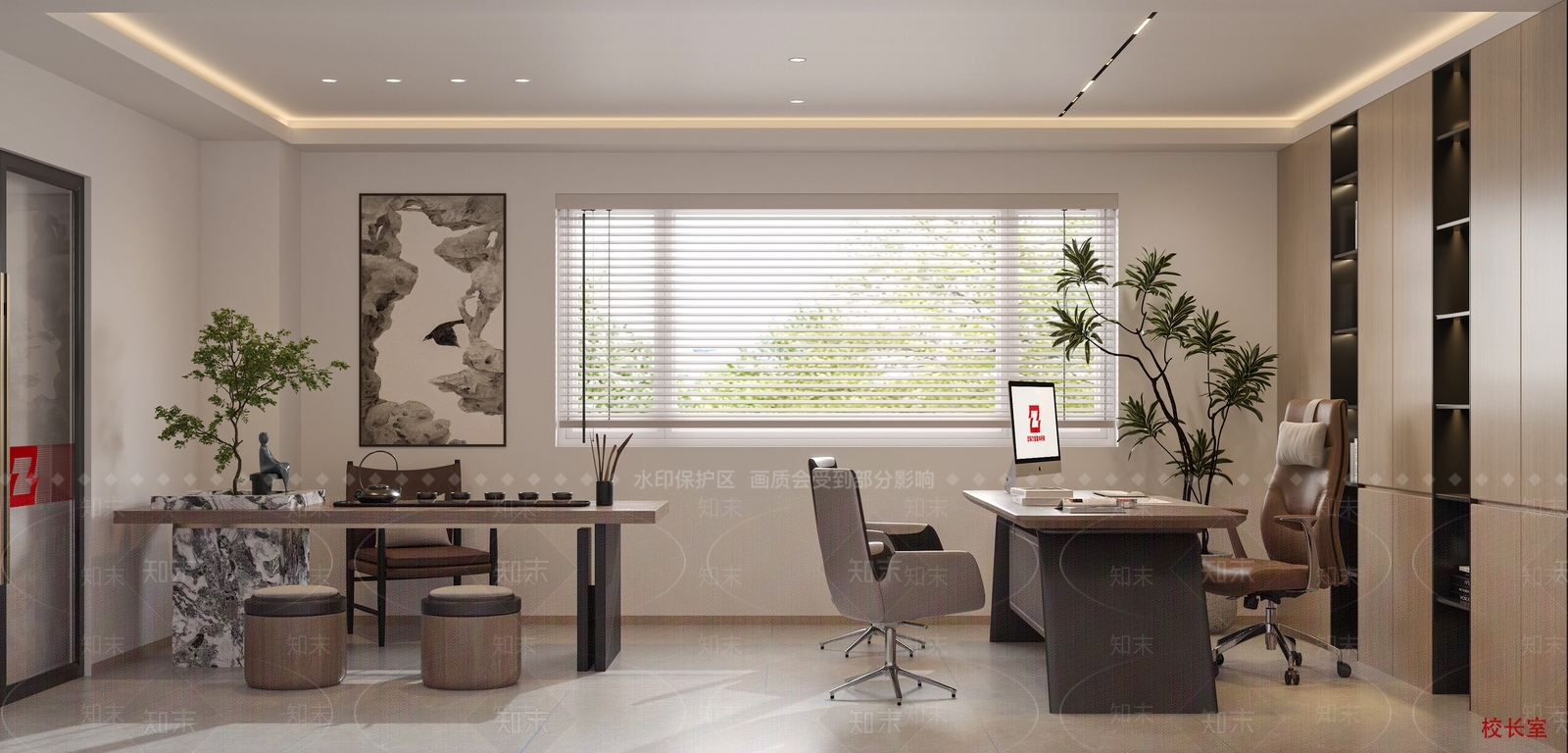 新中式办公室3D模型下载【ID:1234521268】