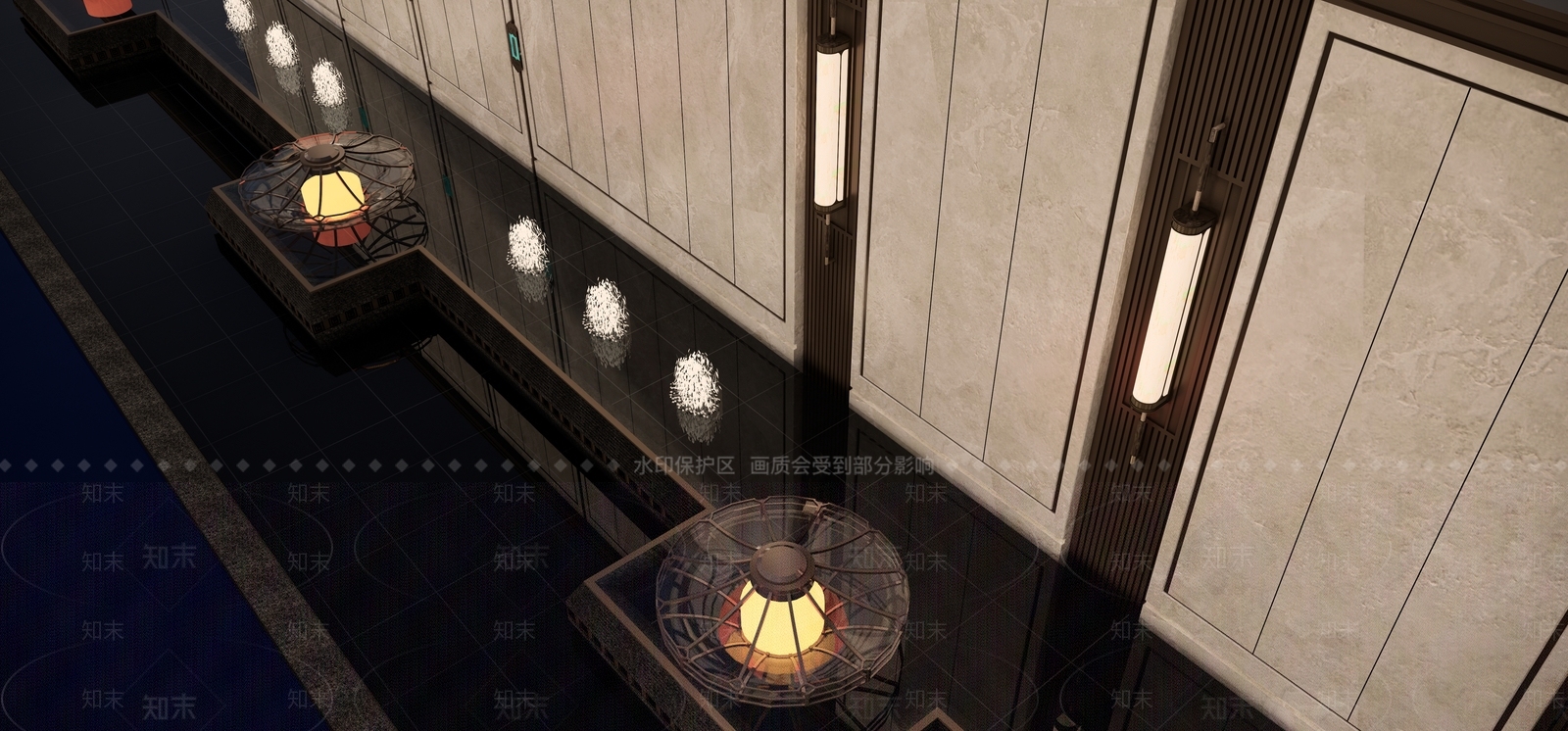新中式景观景观灯SU模型下载【ID:1234521882】