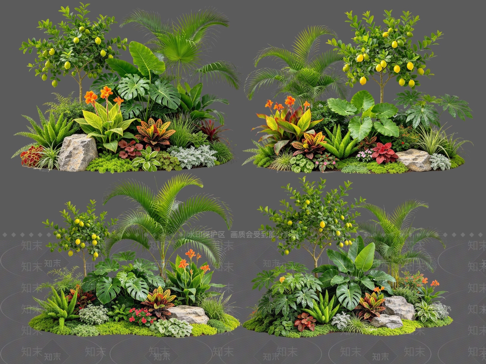 现代主义花境SU模型下载【ID:1234521658】