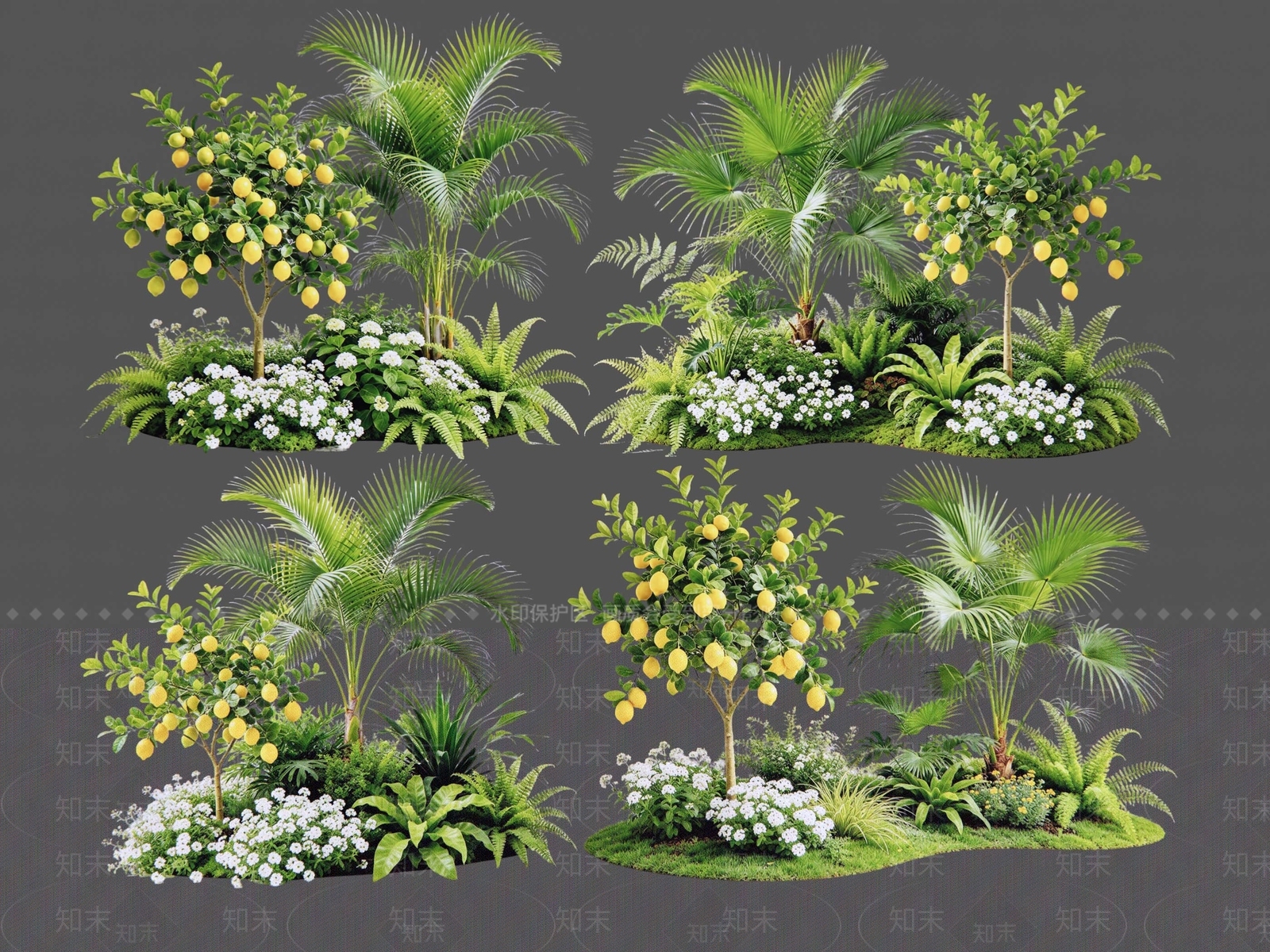 现代主义花境SU模型下载【ID:1234522436】