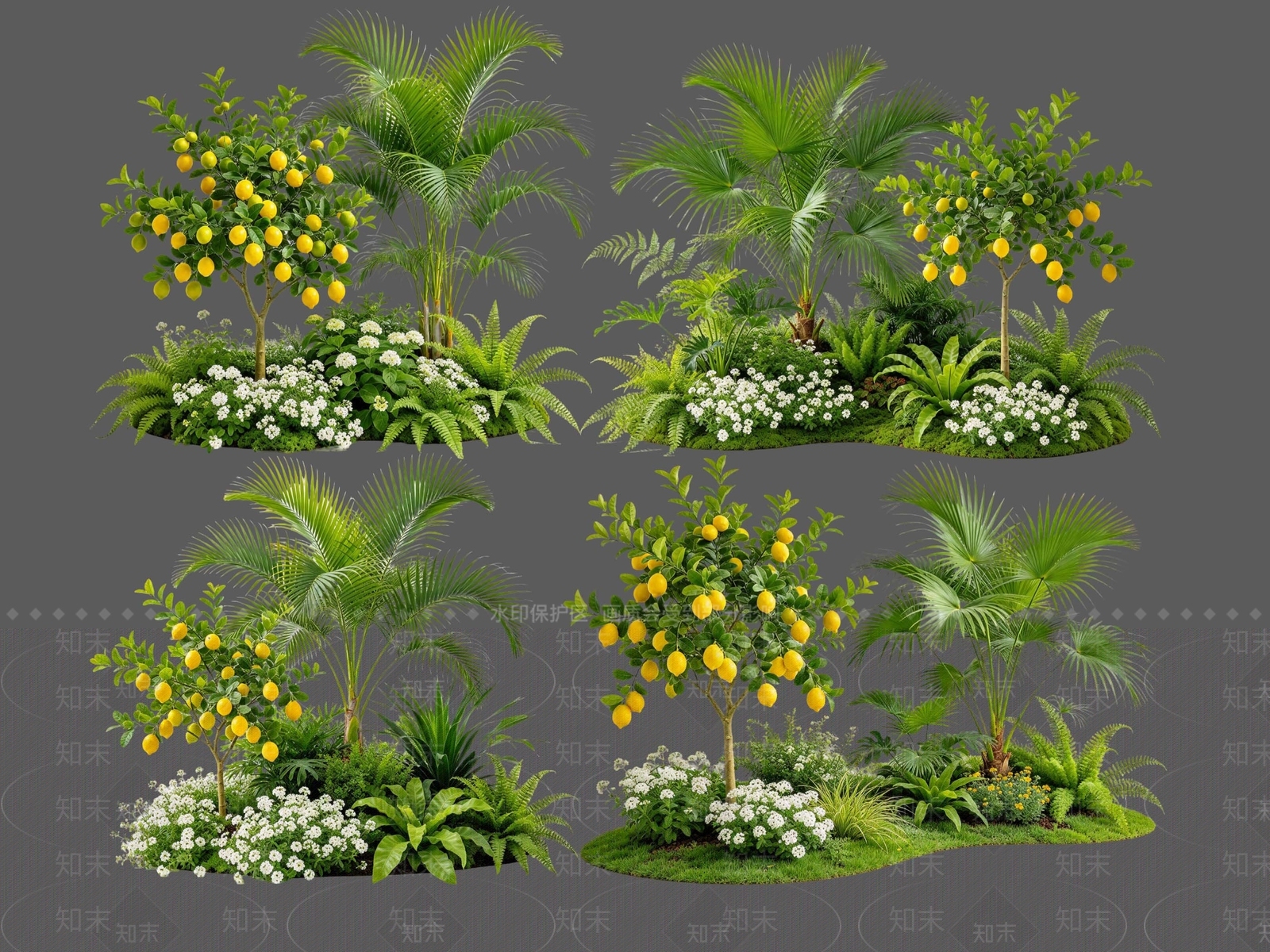 现代主义花境SU模型下载【ID:1234522436】