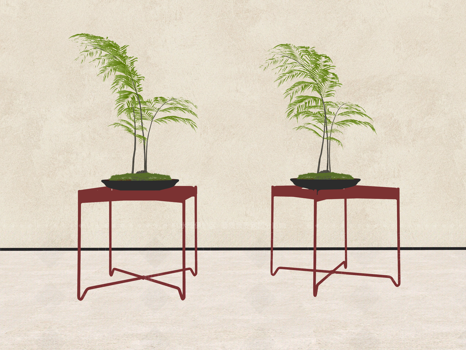 现代简约花几SU模型下载【ID:1234522885】