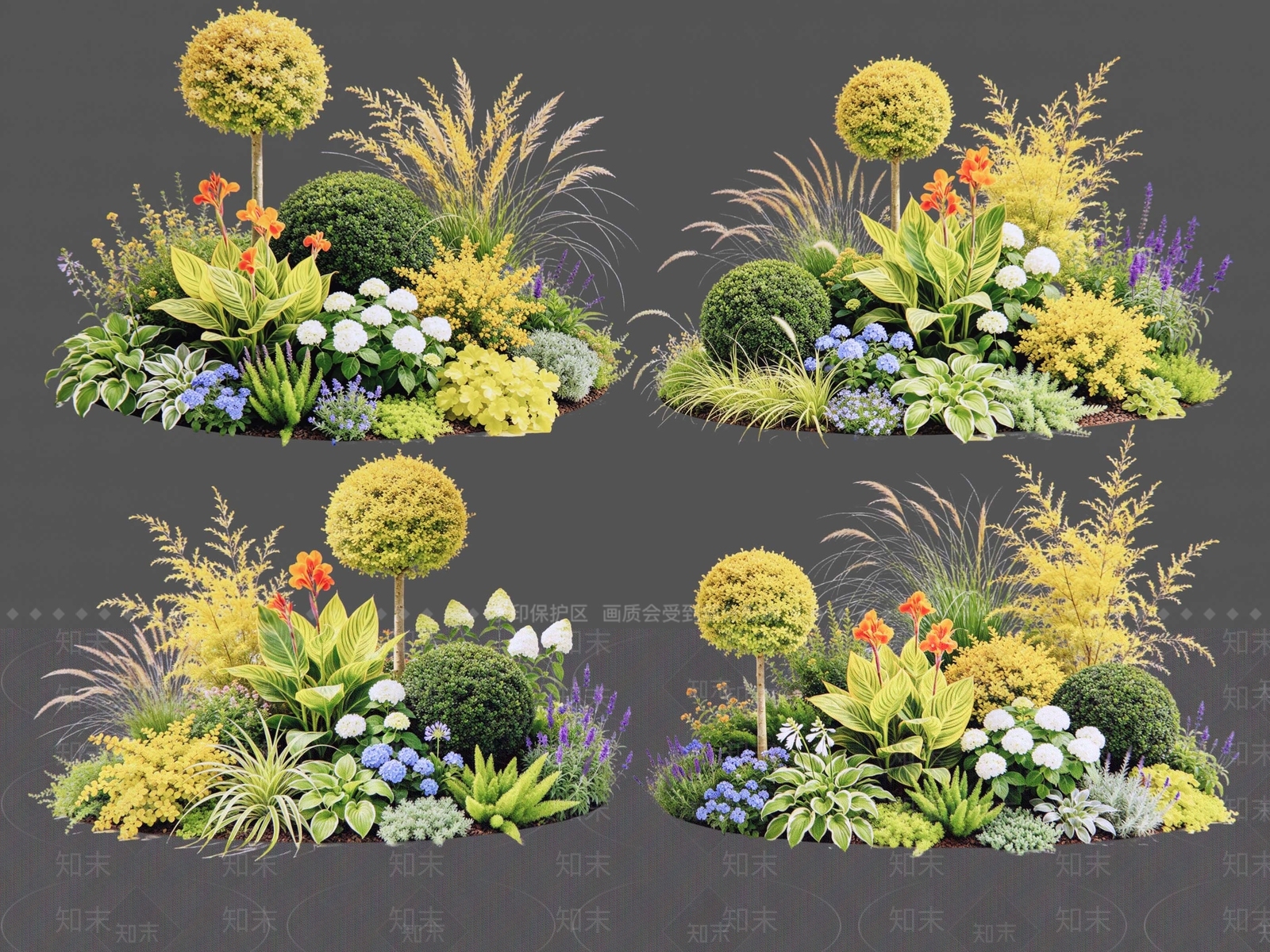 现代主义花境SU模型下载【ID:1234522759】