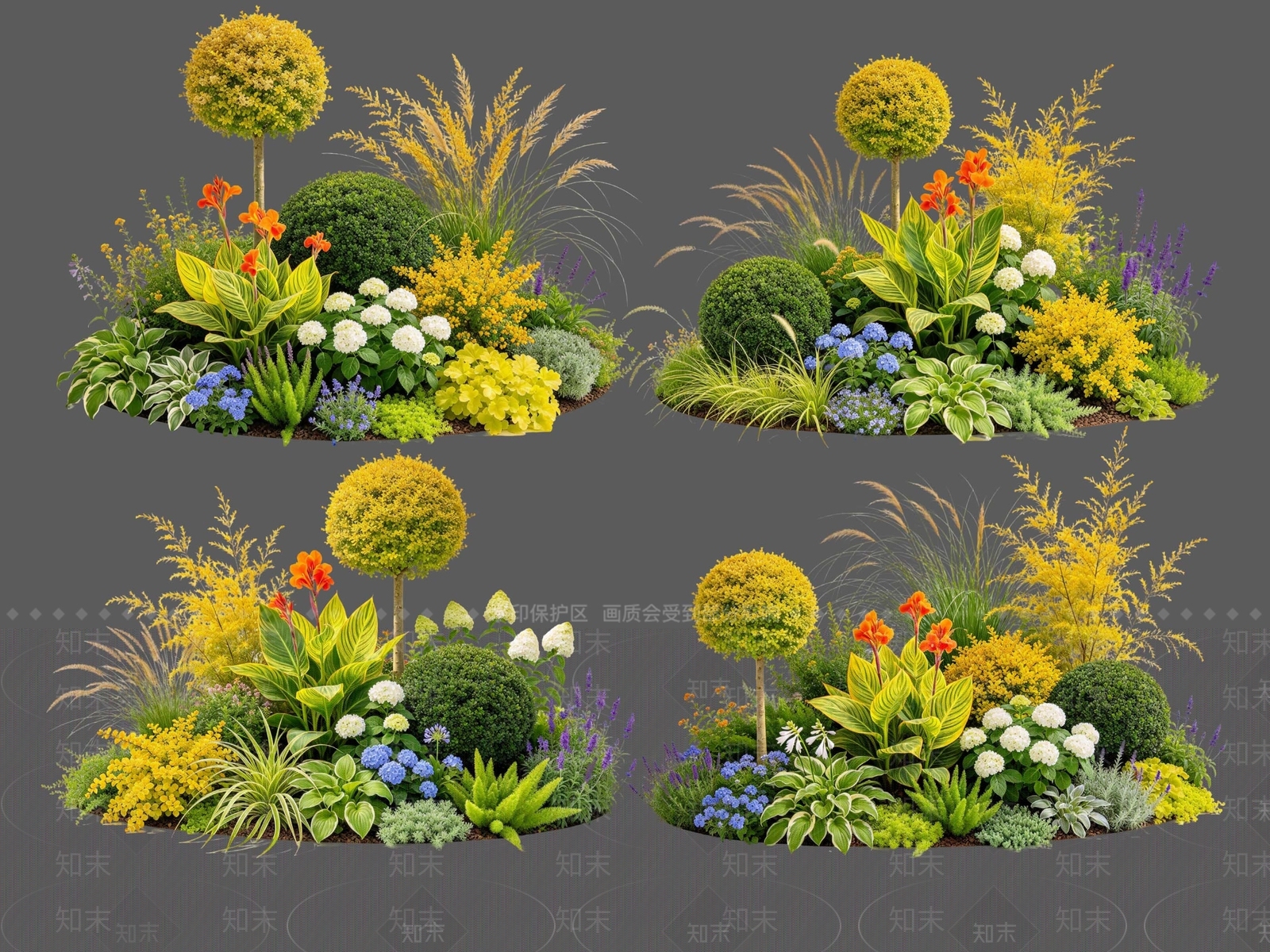 现代主义花境SU模型下载【ID:1234522759】