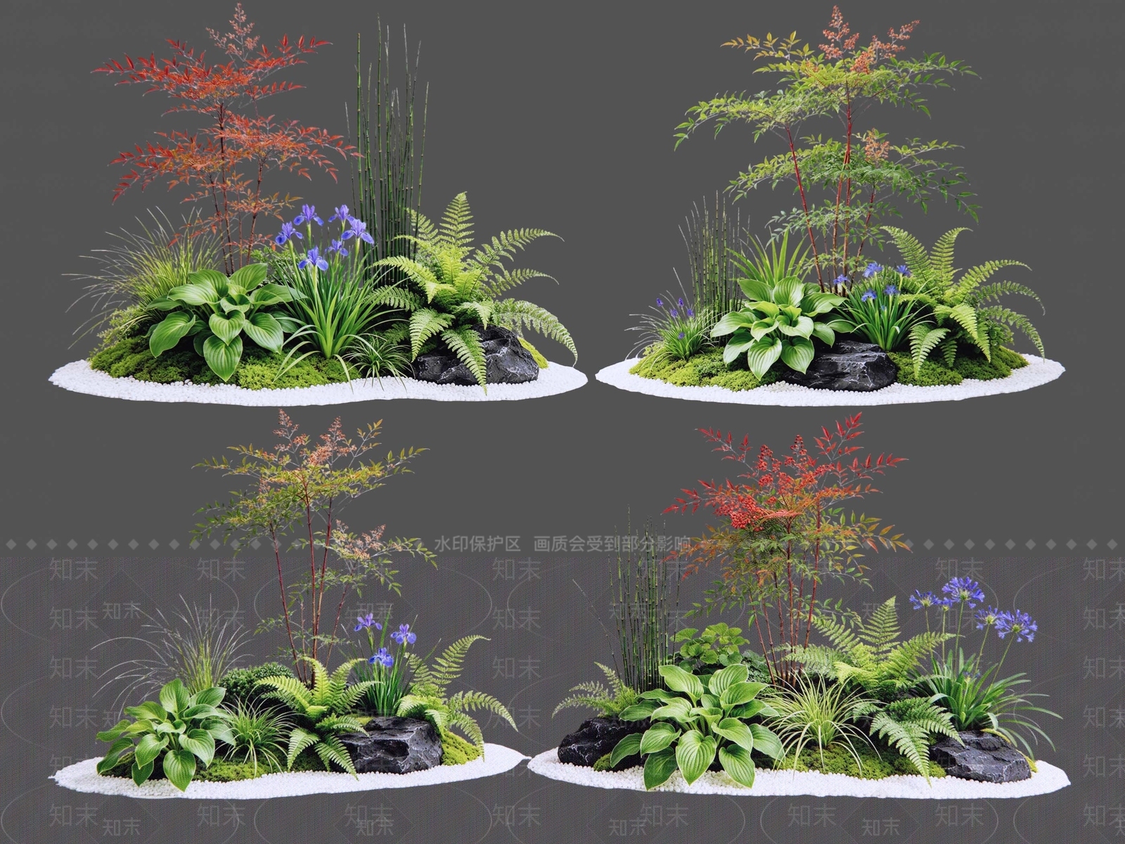 新中式景观花境SU模型下载【ID:1234523054】