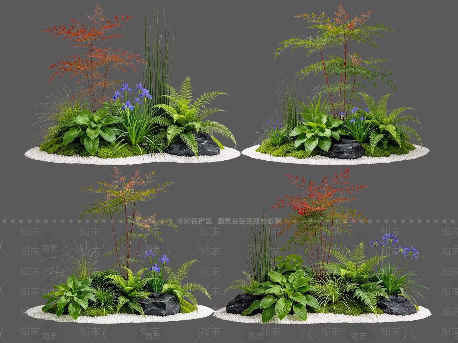 新中式景观花境SU模型下载【ID:1234523054】