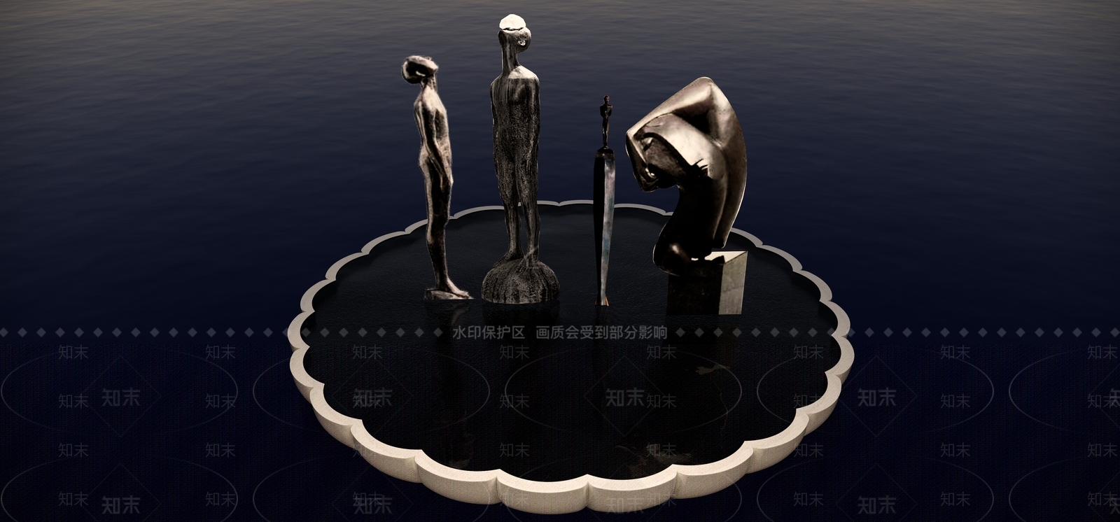 现代雕塑SU模型下载【ID:1234525167】
