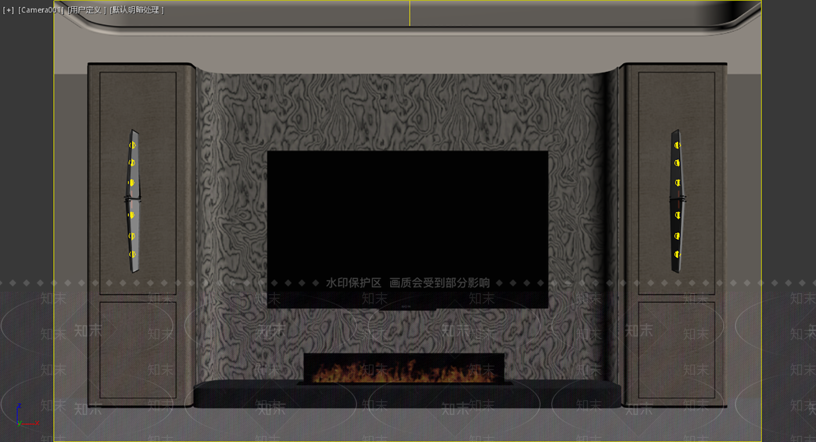 轻奢电视背景墙3D模型下载【ID:1234530025】