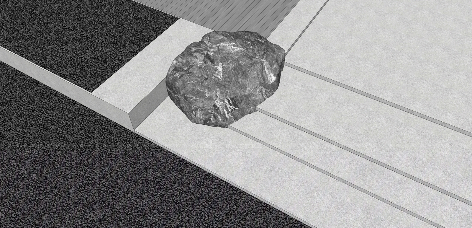 极简景观石SU模型下载【ID:1234527048】