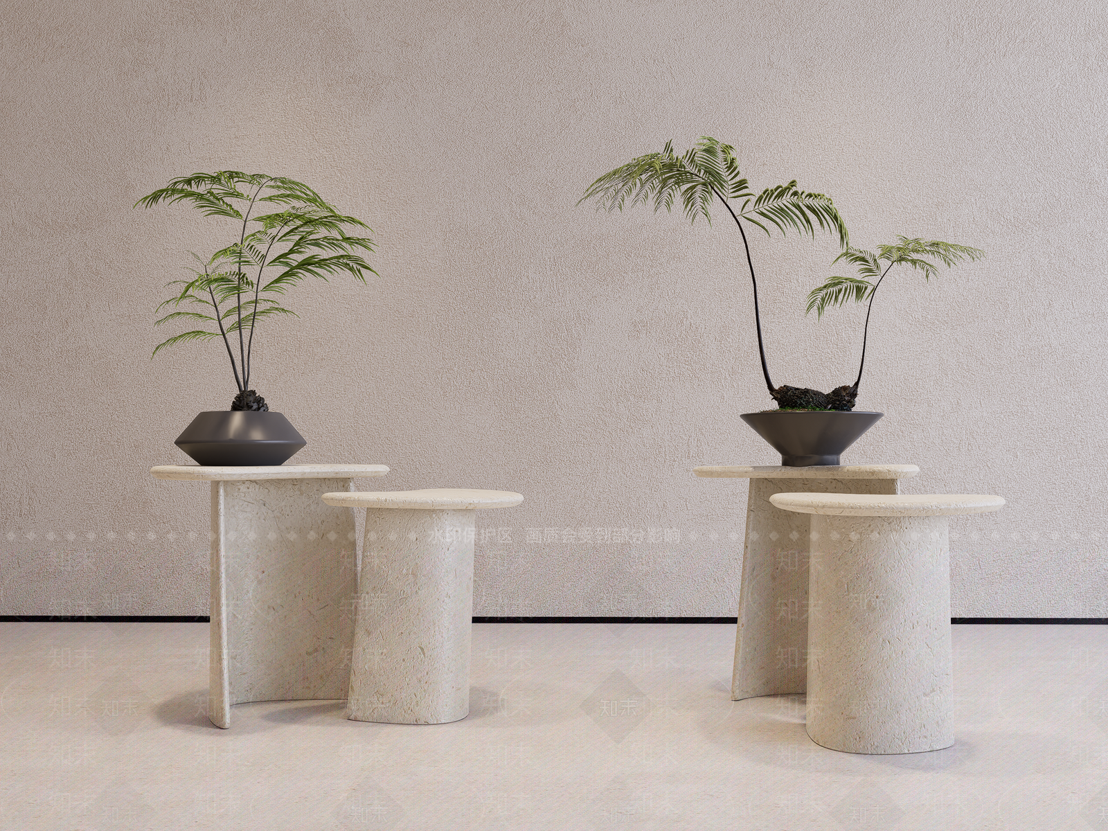 侘寂边几SU模型下载【ID:1234527449】