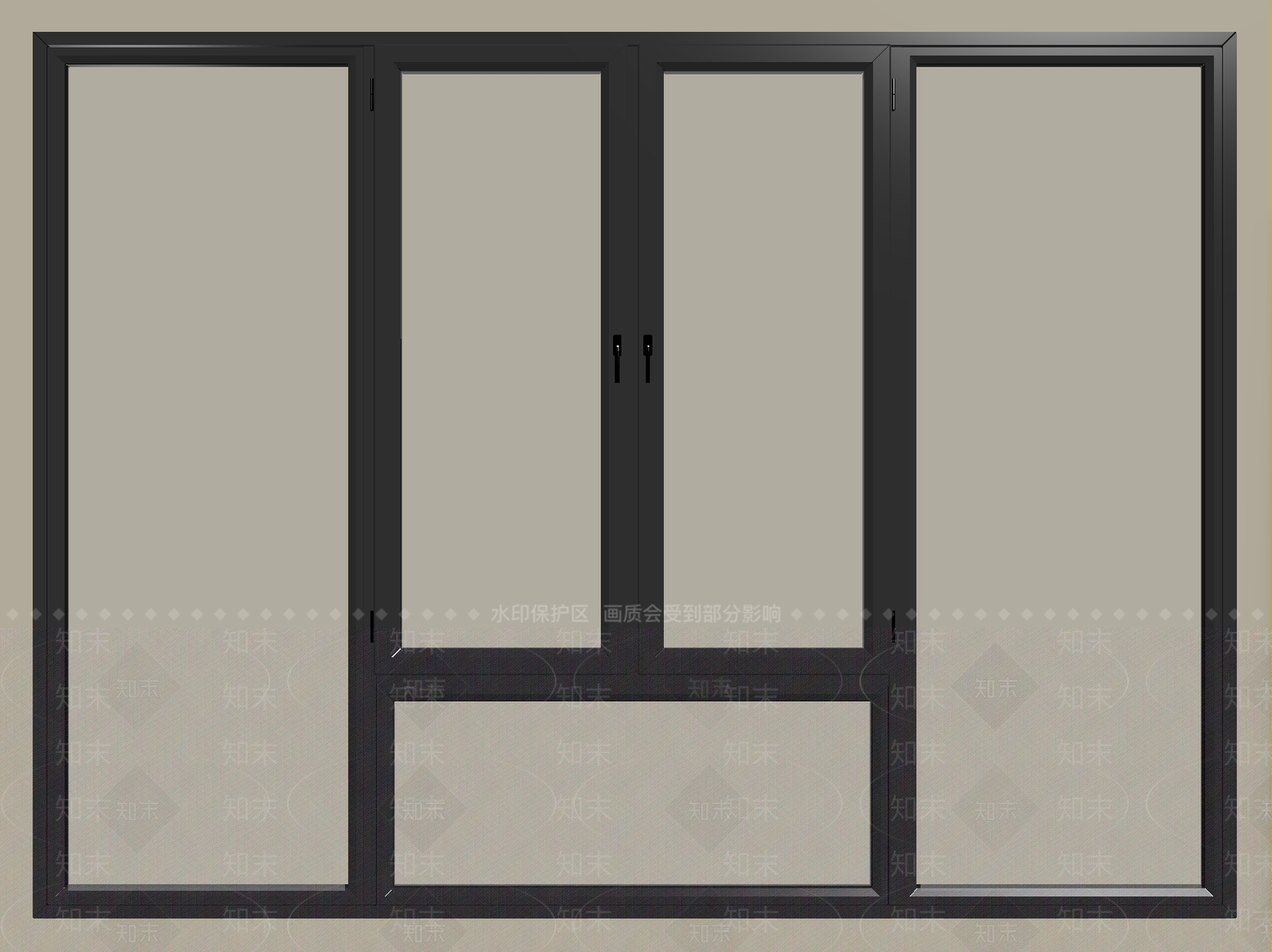 现代简约窗3D模型下载【ID:1234529168】