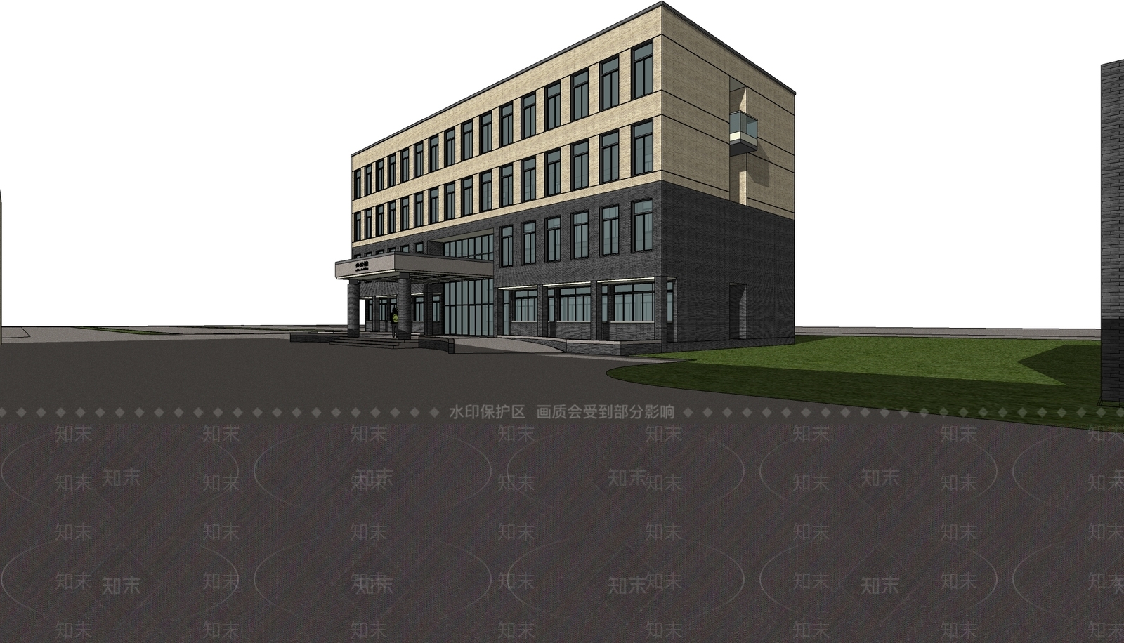 现代主义厂房SU模型下载【ID:1234530340】