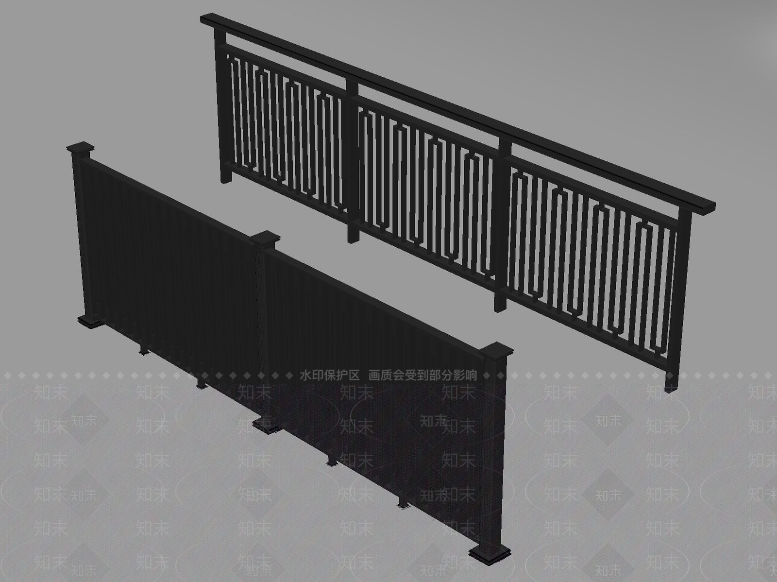 现代简约栏杆3D模型下载【ID:1234530644】