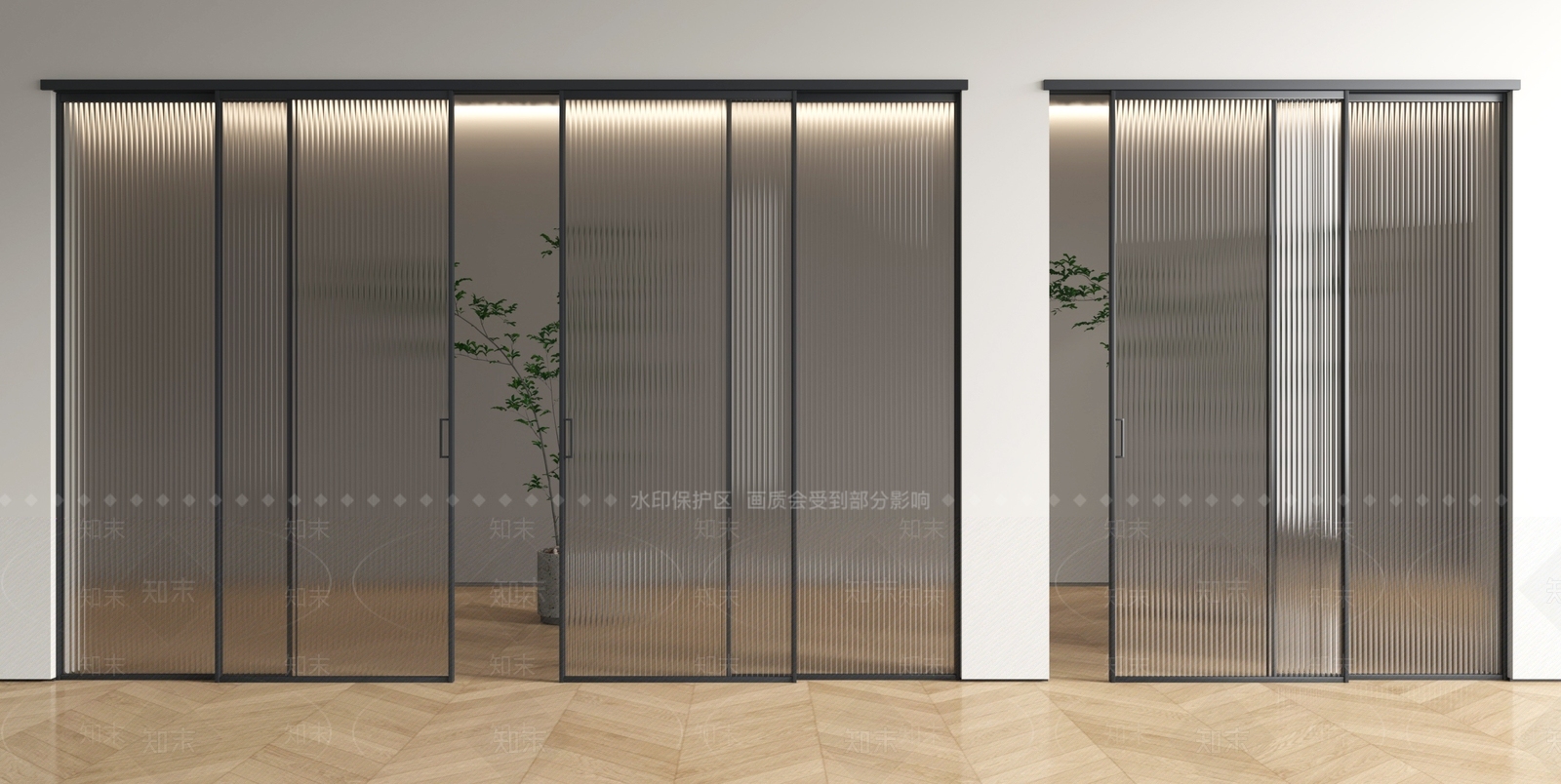 极简推拉门SU模型下载【ID:1234531220】