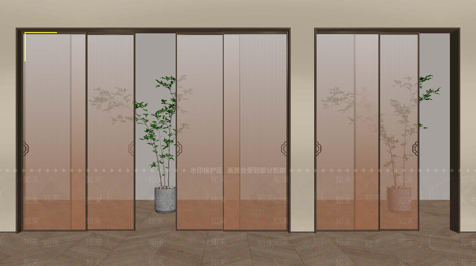 轻奢推拉门3D模型下载【ID:1234531806】