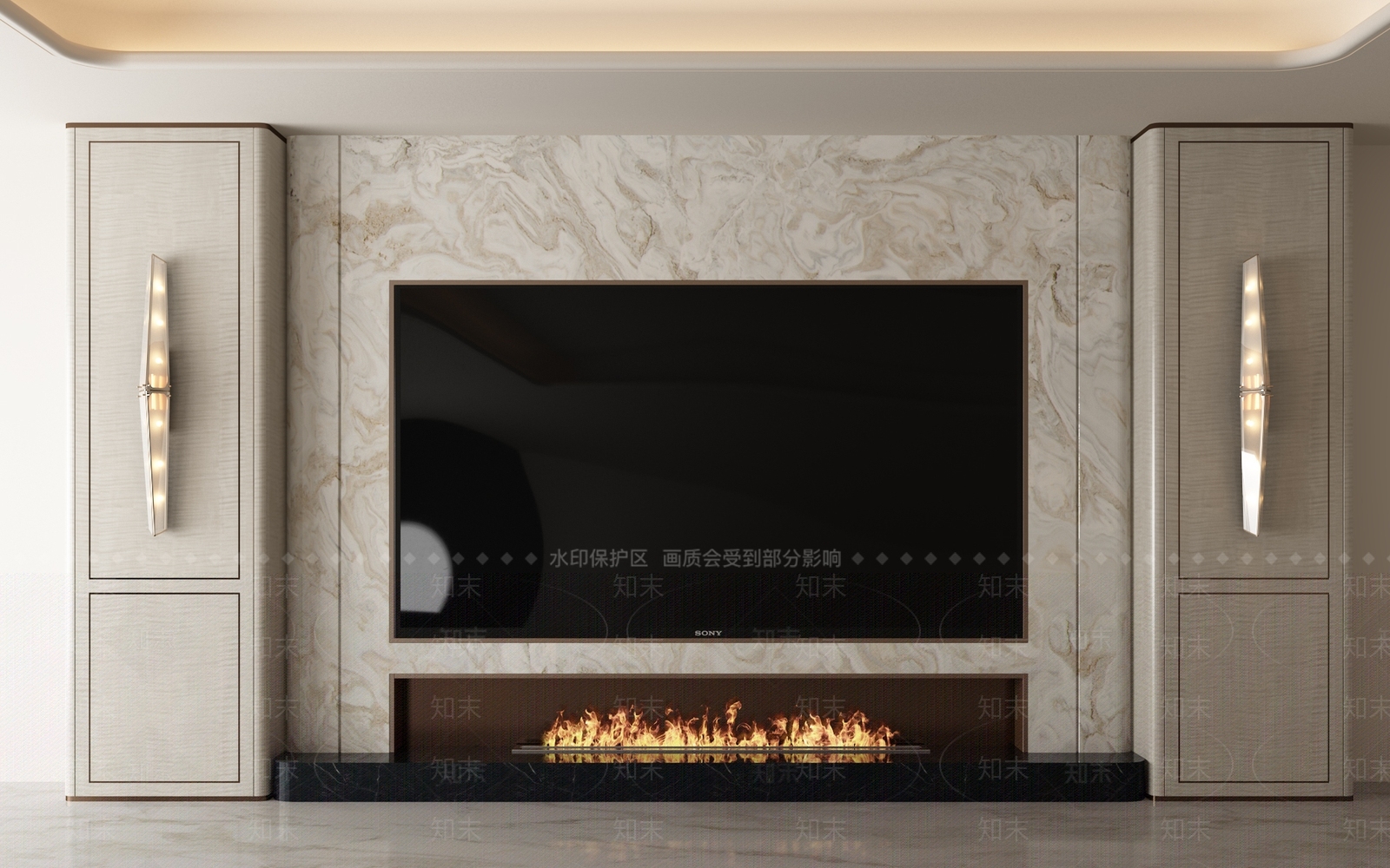轻奢家居客厅SU模型下载【ID:1234532772】