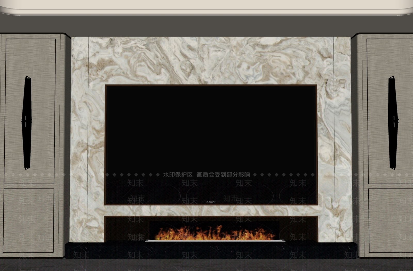 轻奢家居客厅SU模型下载【ID:1234532772】