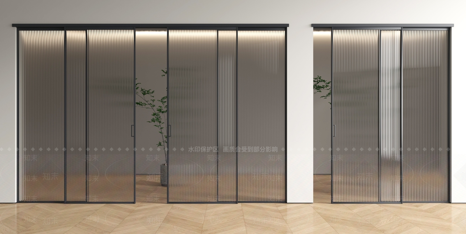 现代简约推拉门3D模型下载【ID:1234532797】