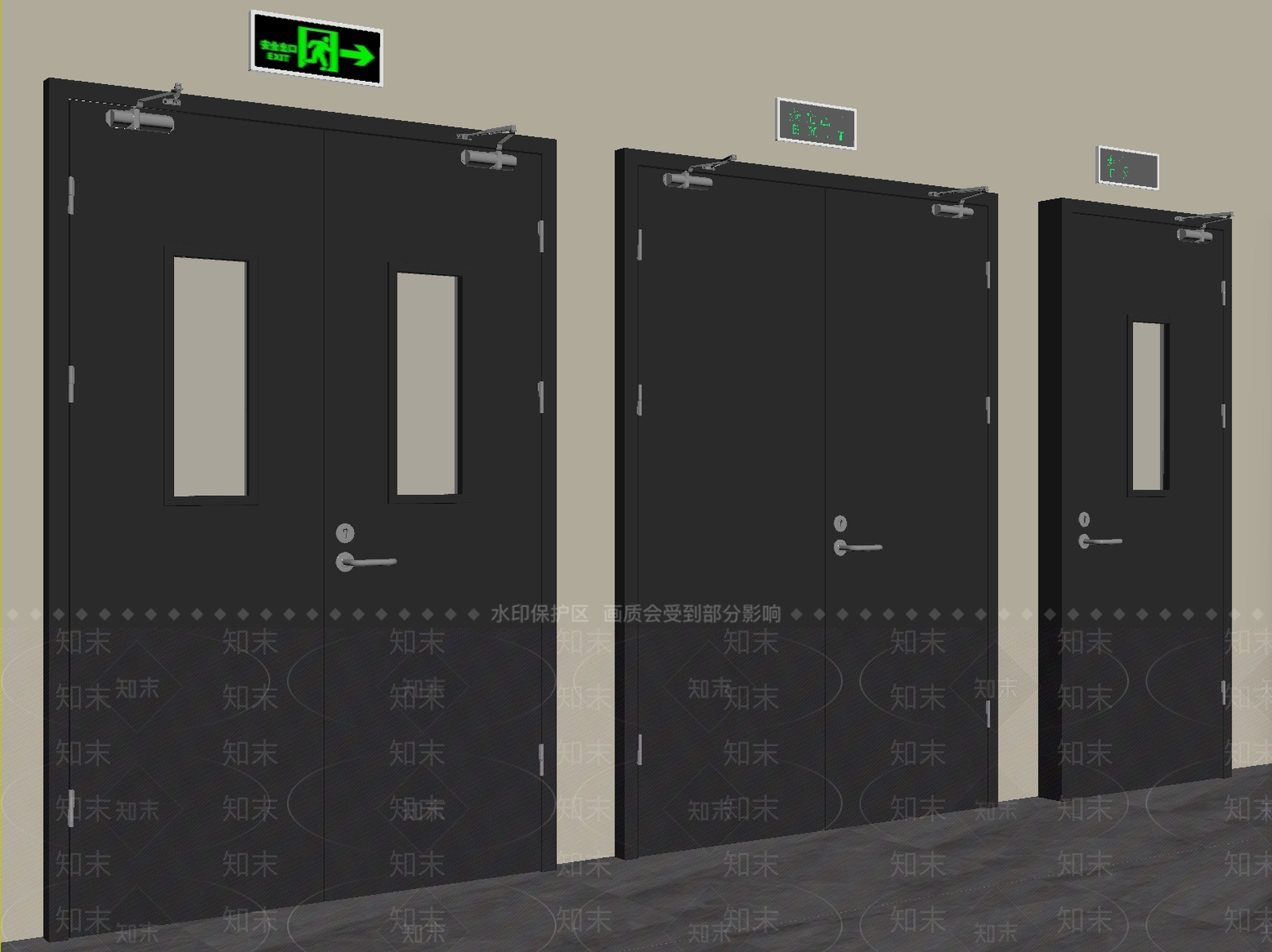 现代简约门组合3D模型下载【ID:1234532827】
