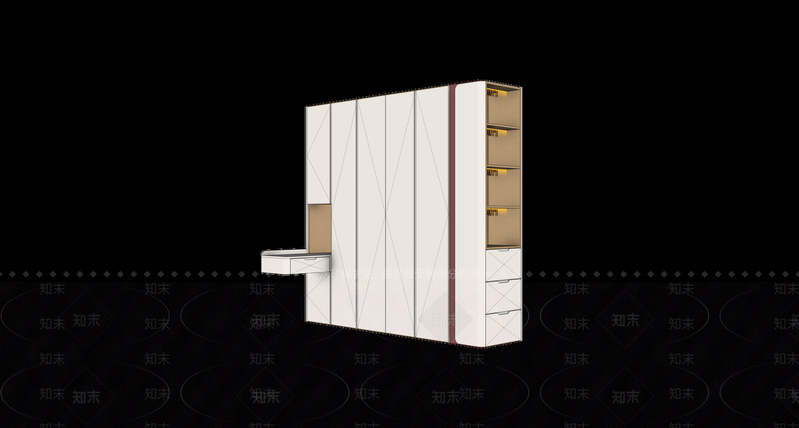 现代简约衣柜SU模型下载【ID:1234535062】