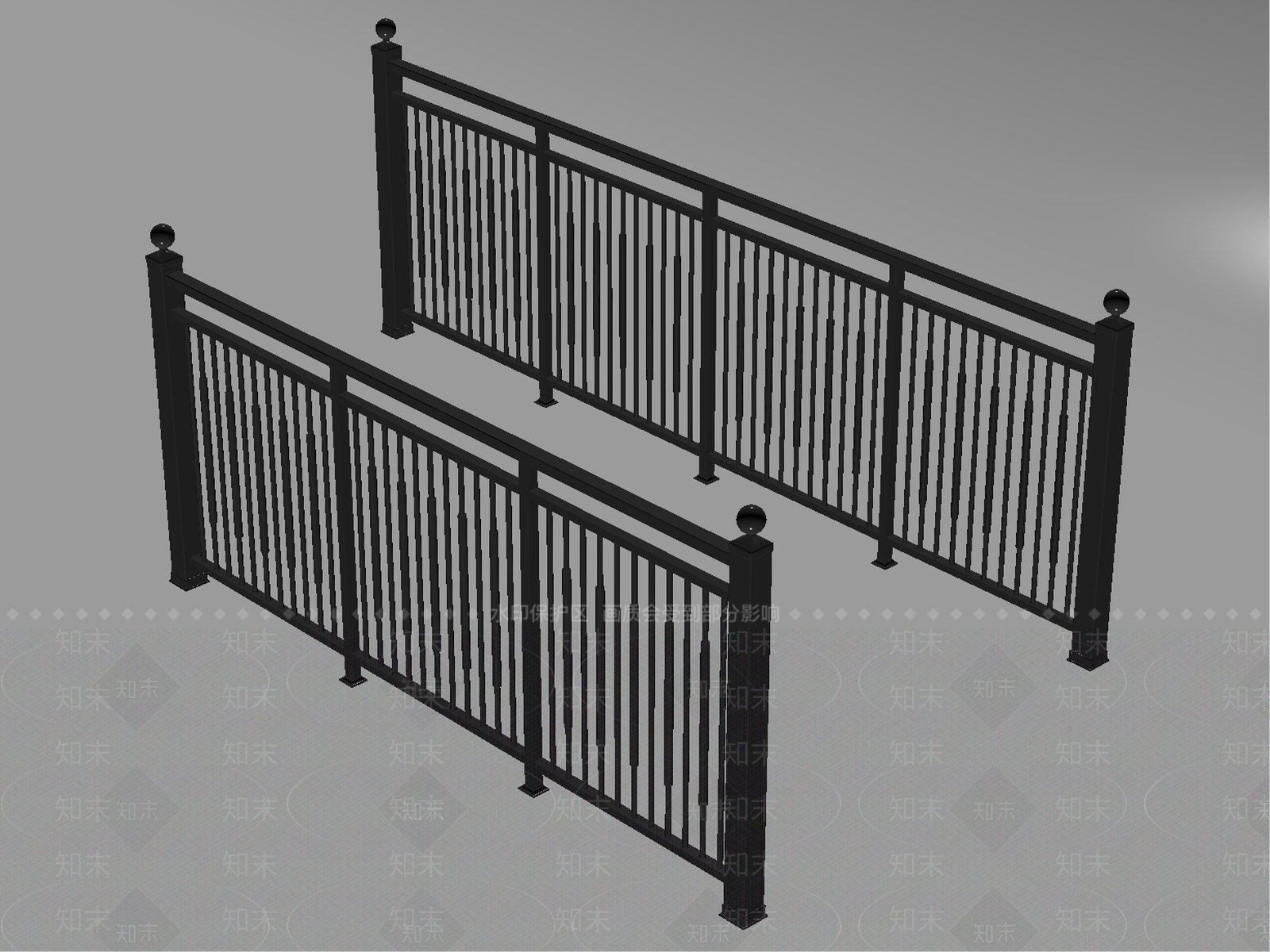 现代简约栏杆3D模型下载【ID:1234535017】