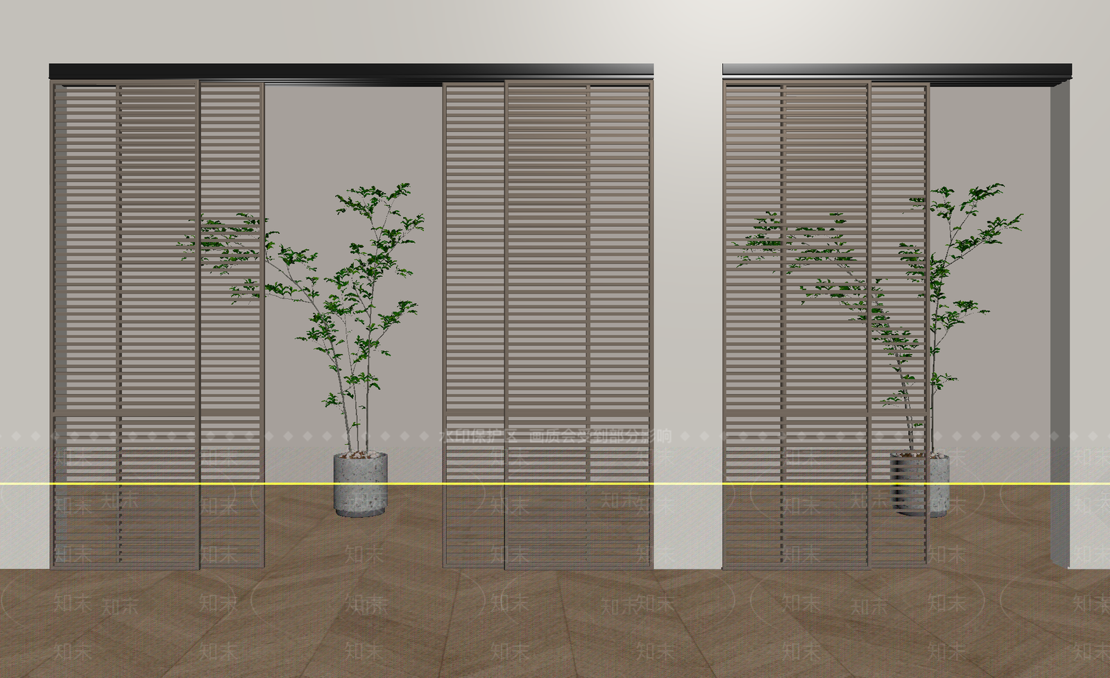 现代简约推拉门3D模型下载【ID:1234535201】