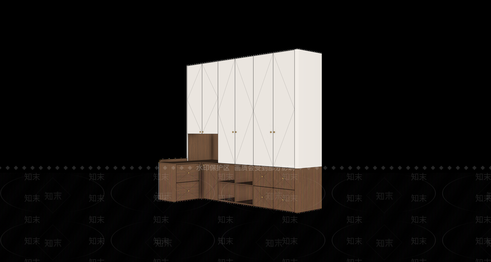 中古风衣柜SU模型下载【ID:1234535675】