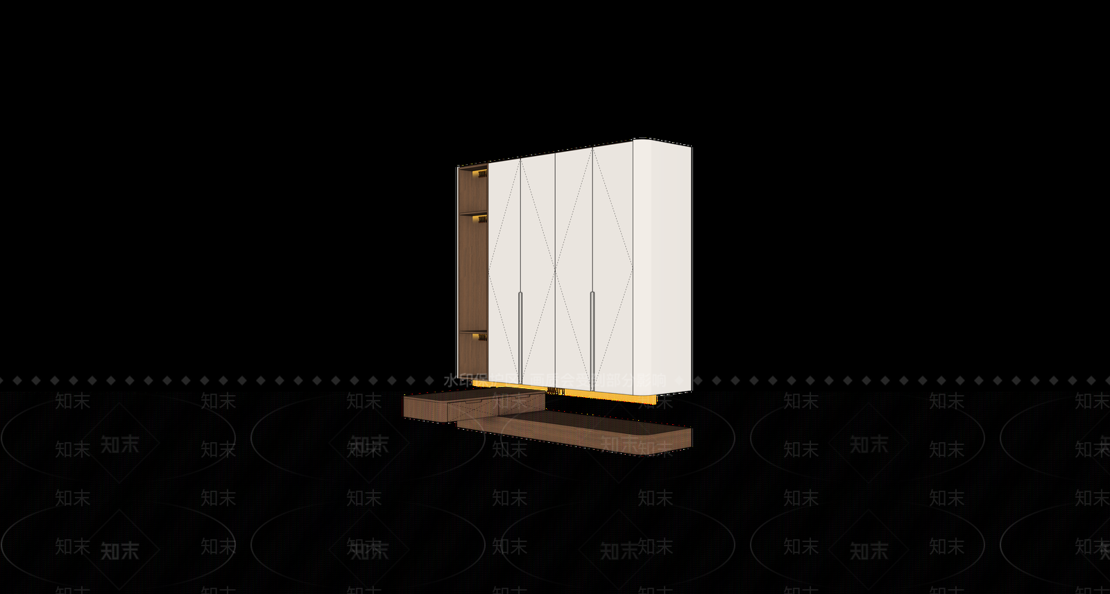 意式极简衣柜SU模型下载【ID:1234537007】