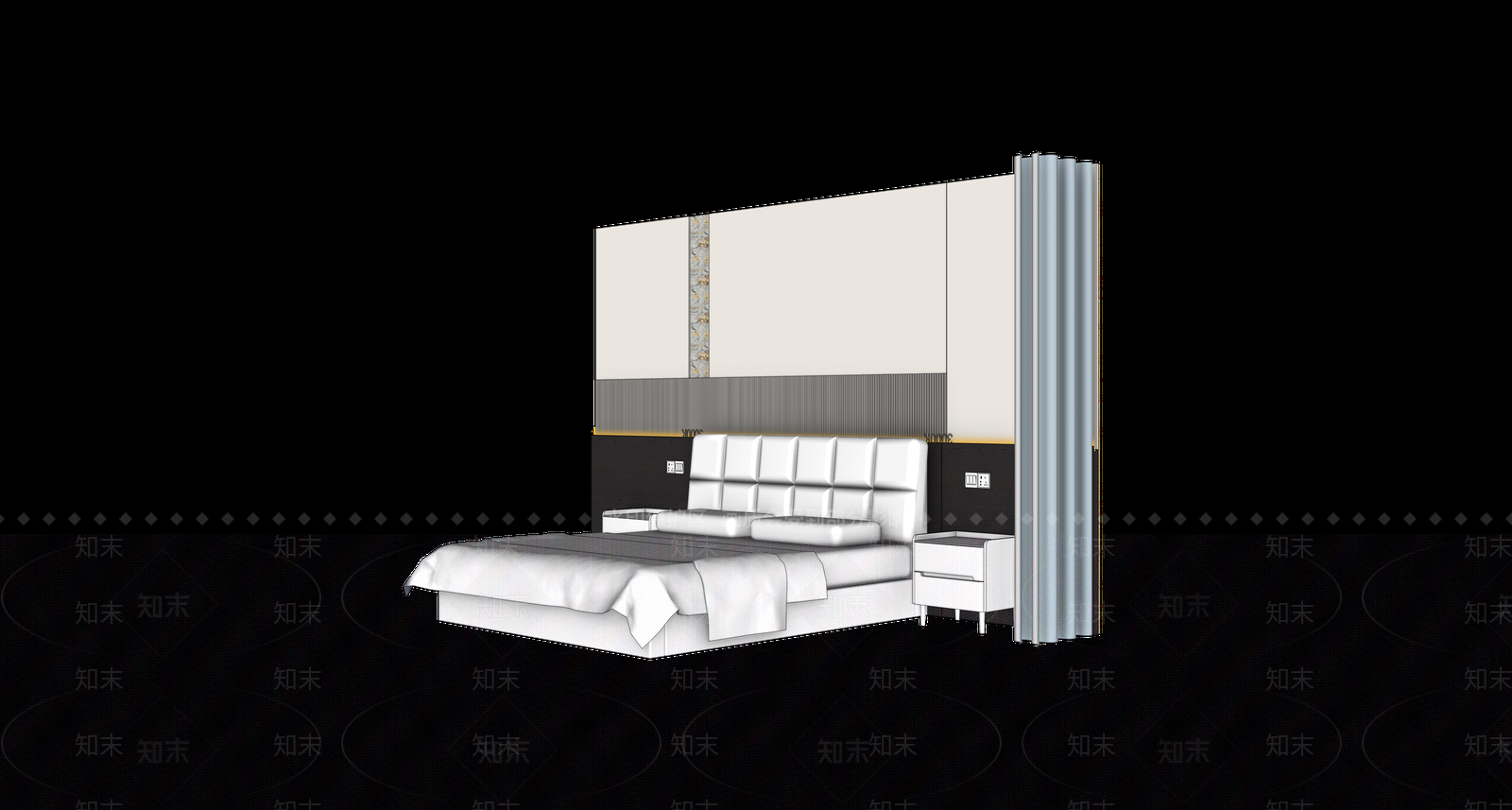 轻奢家居卧室SU模型下载【ID:1234537500】
